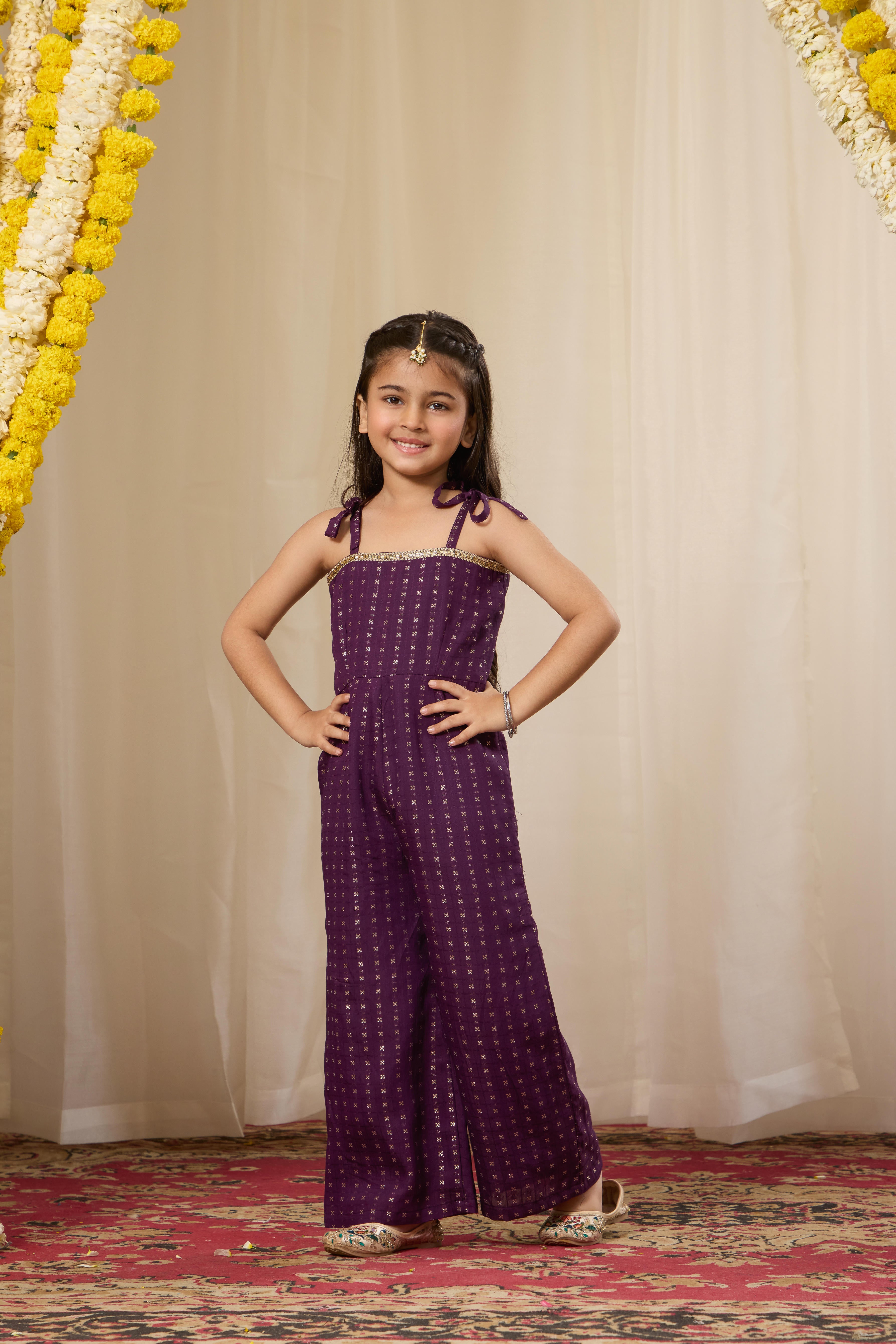 Alaya Kids Peak Purple Jumpsuit