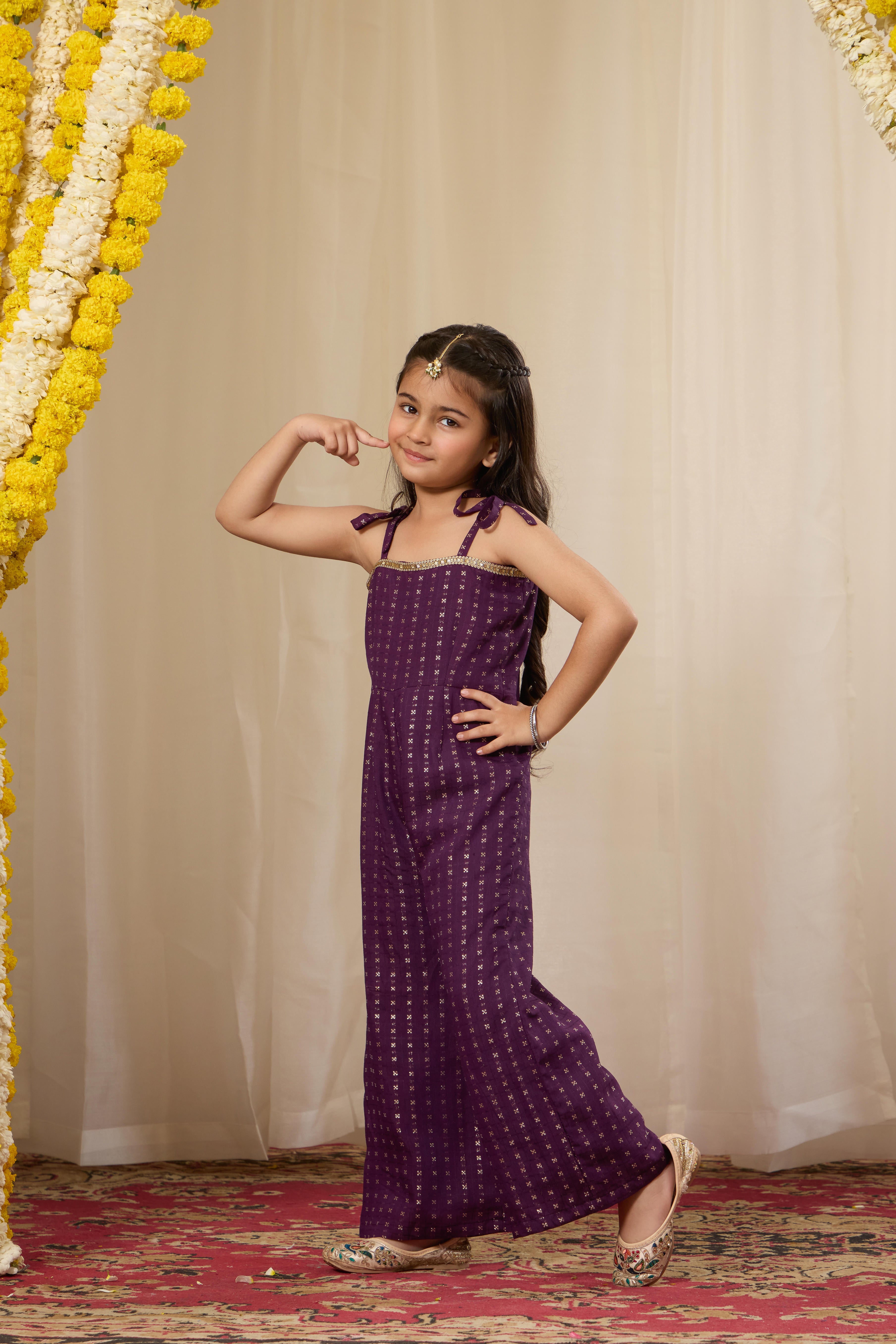 Alaya Kids Peak Purple Jumpsuit