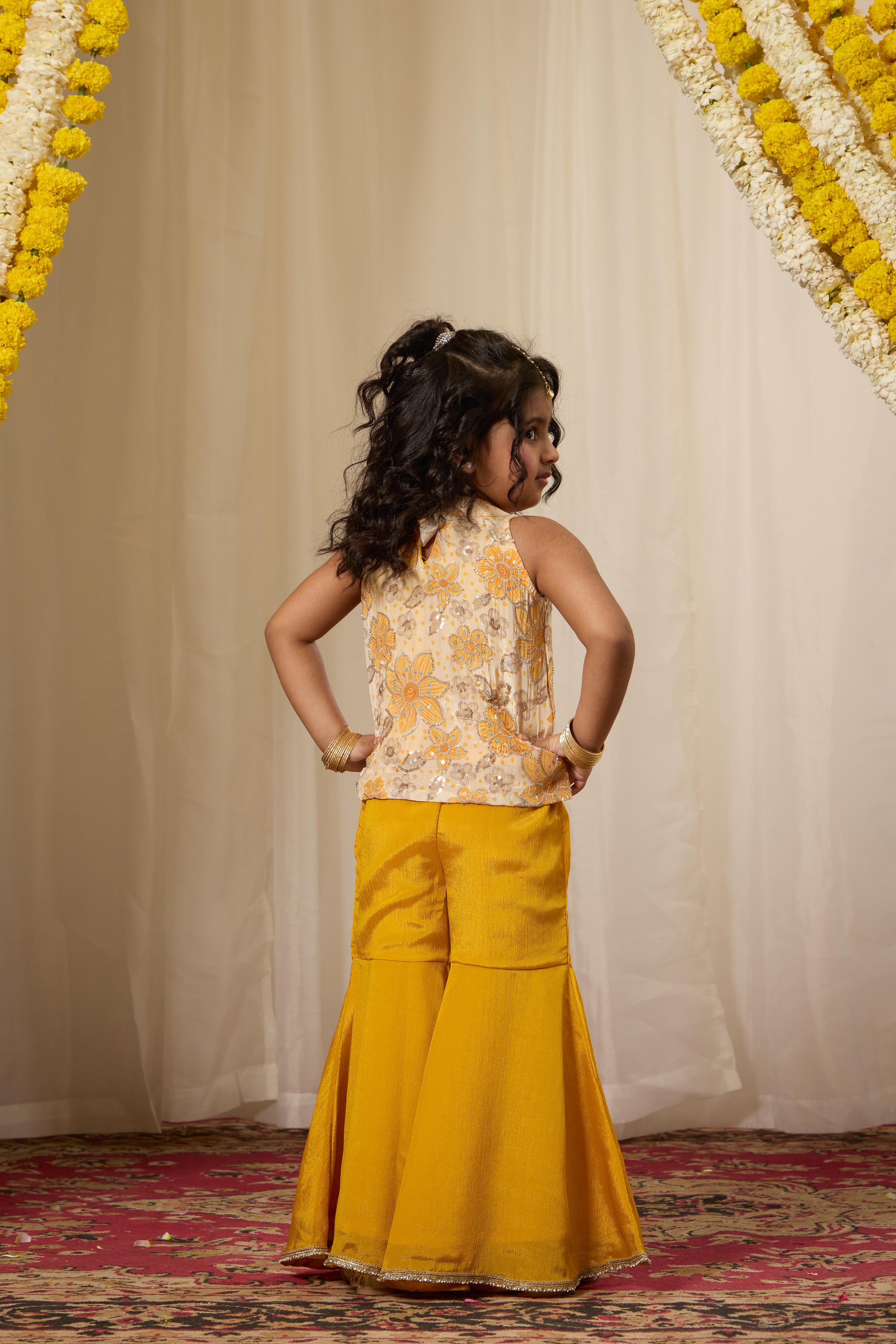 Alaya Kids Haldi Bloom Kurta Set