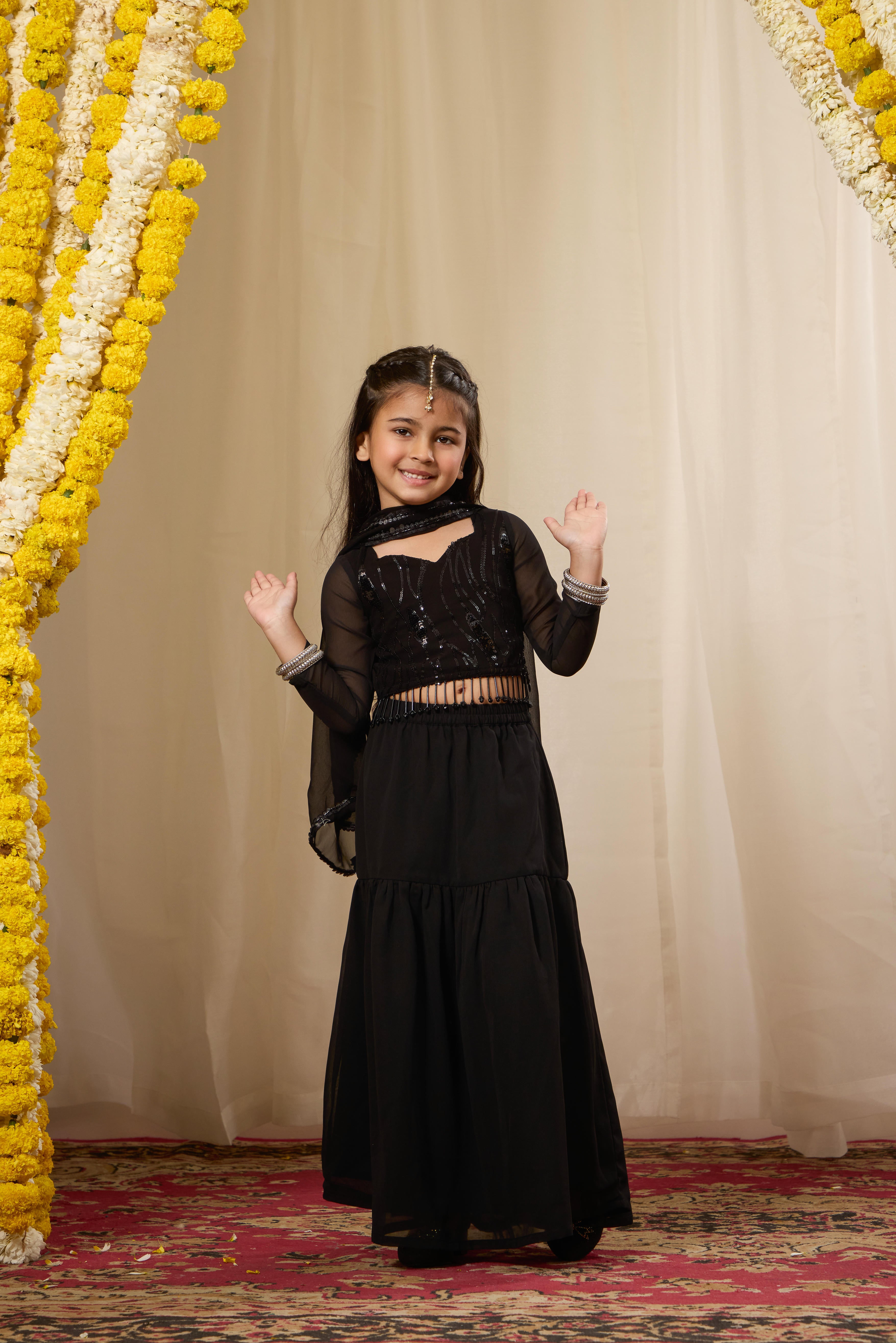 Alaya Kids Black Allure Skirt Set