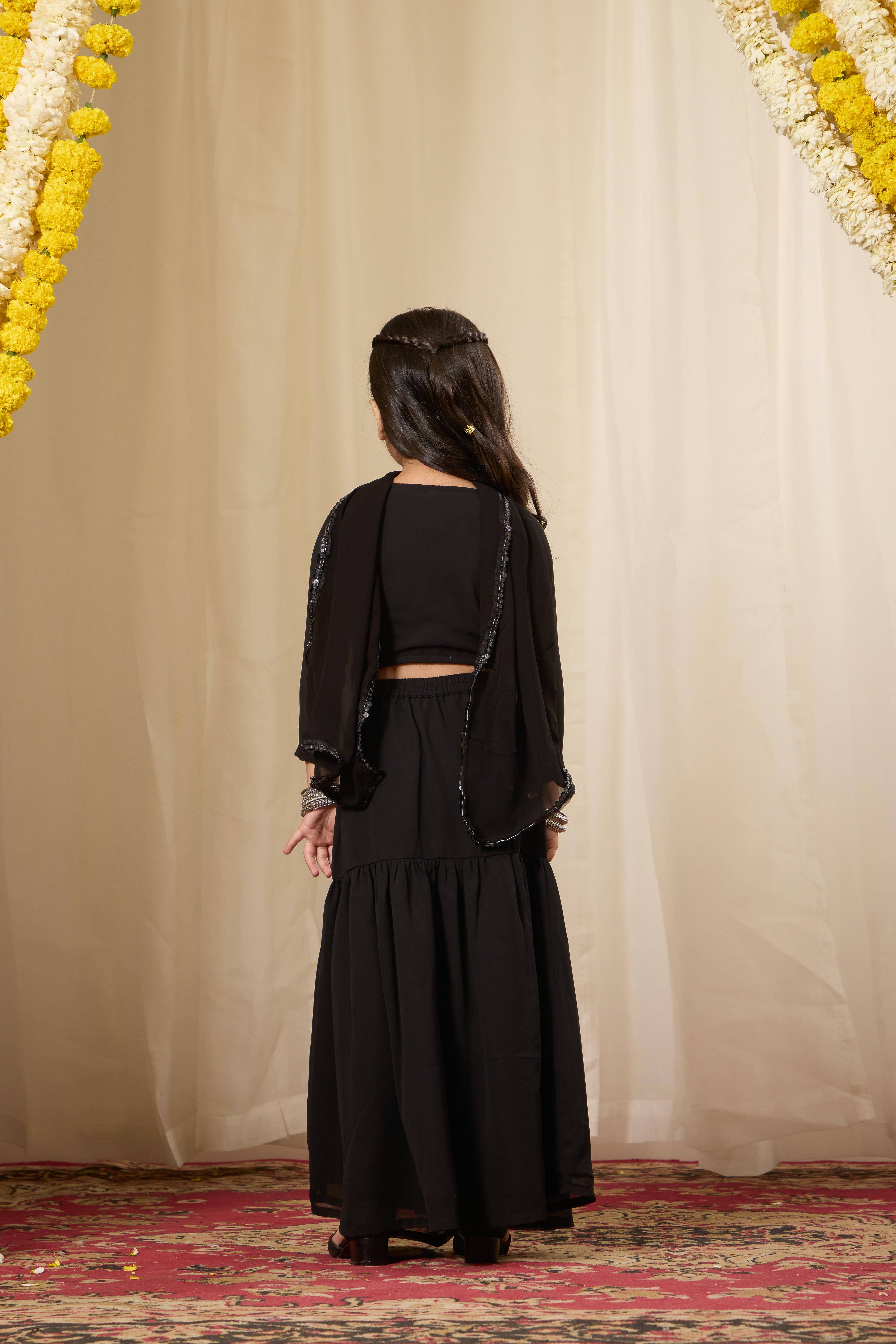 Alaya Kids Black Allure Skirt Set