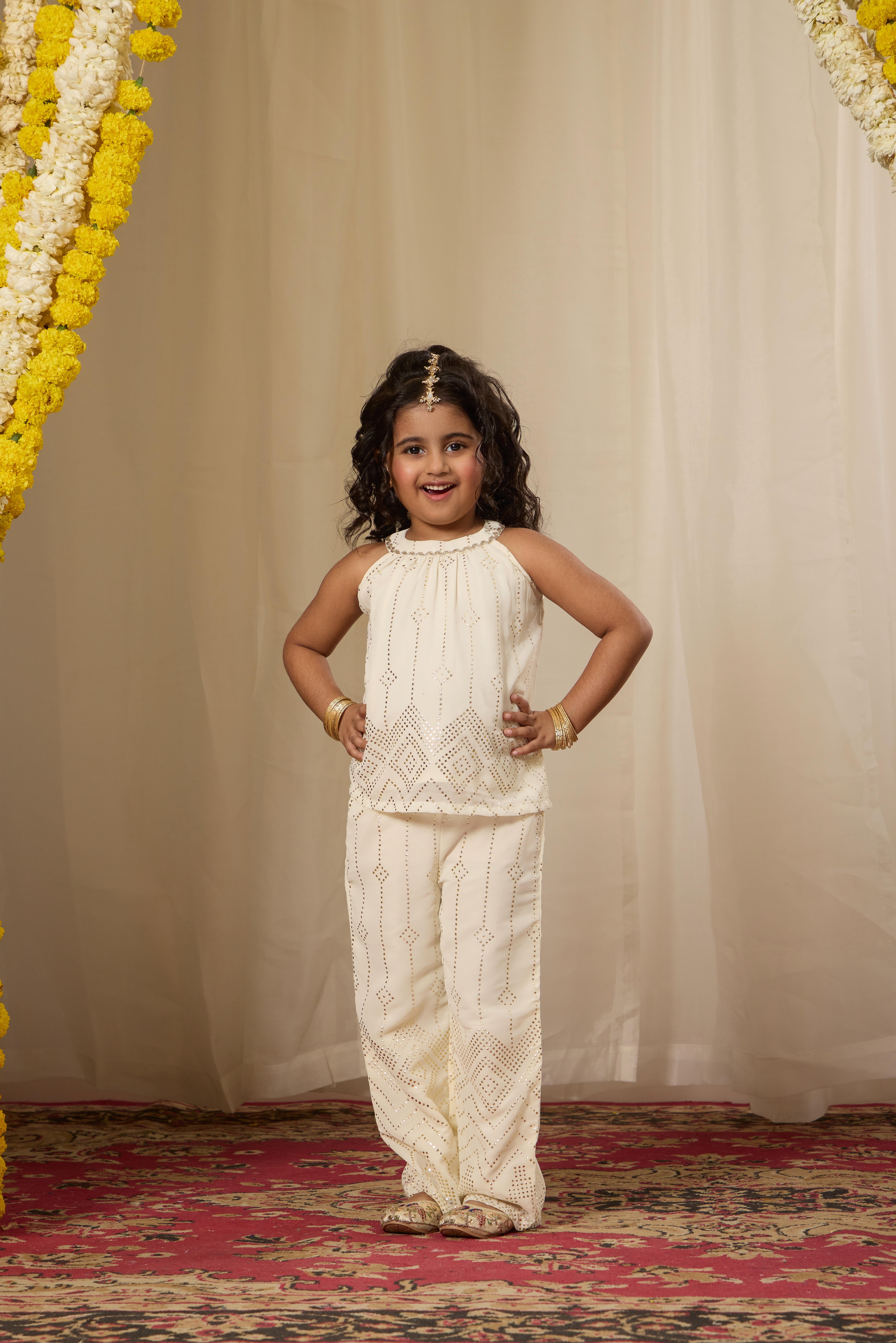 Alaya Kids Ivory Glow Co-ord Set