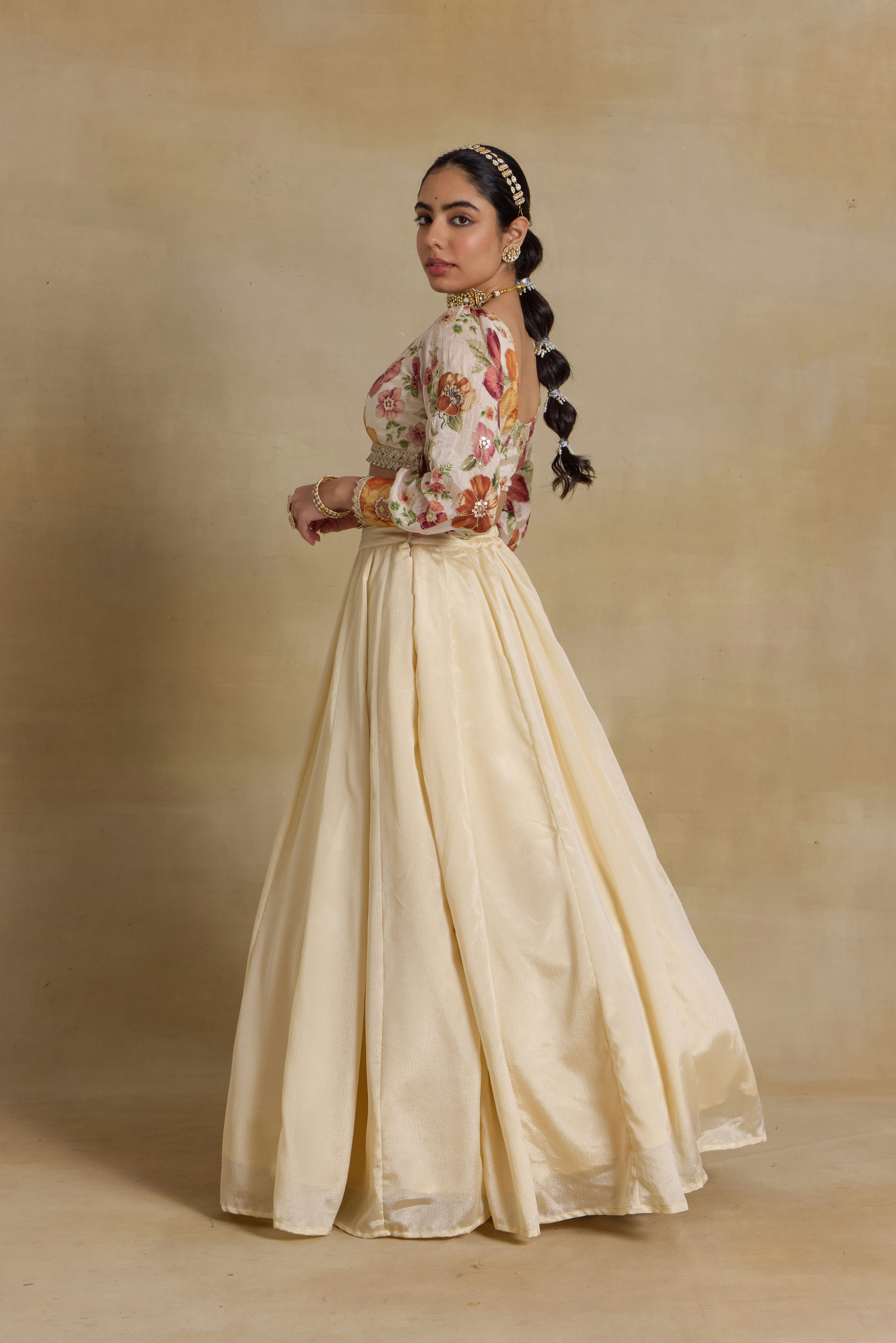 Alaya Noor Ivory Modern Maharani Lehenga Set