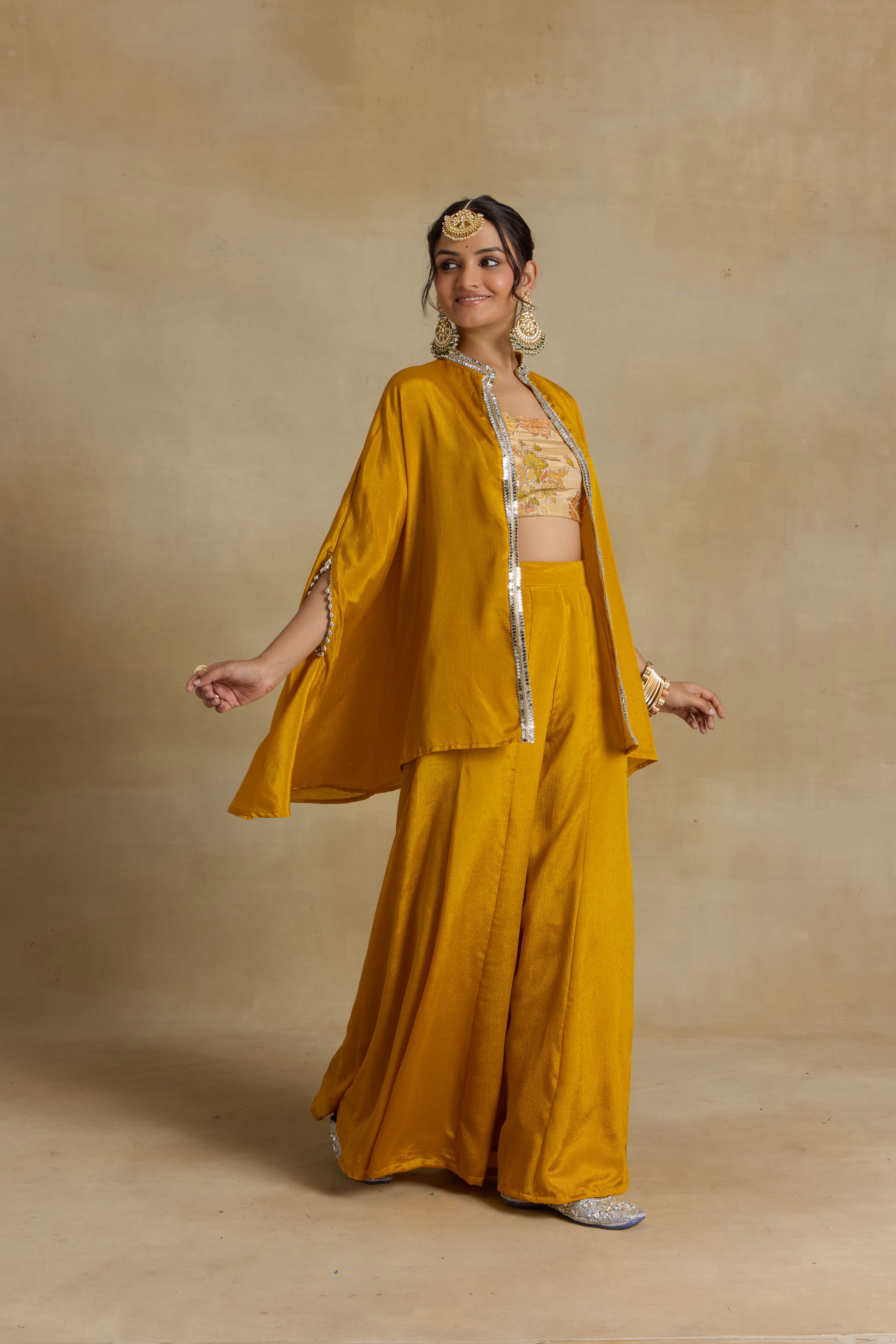 Alaya Noor Yellow Bliss Kimono Set