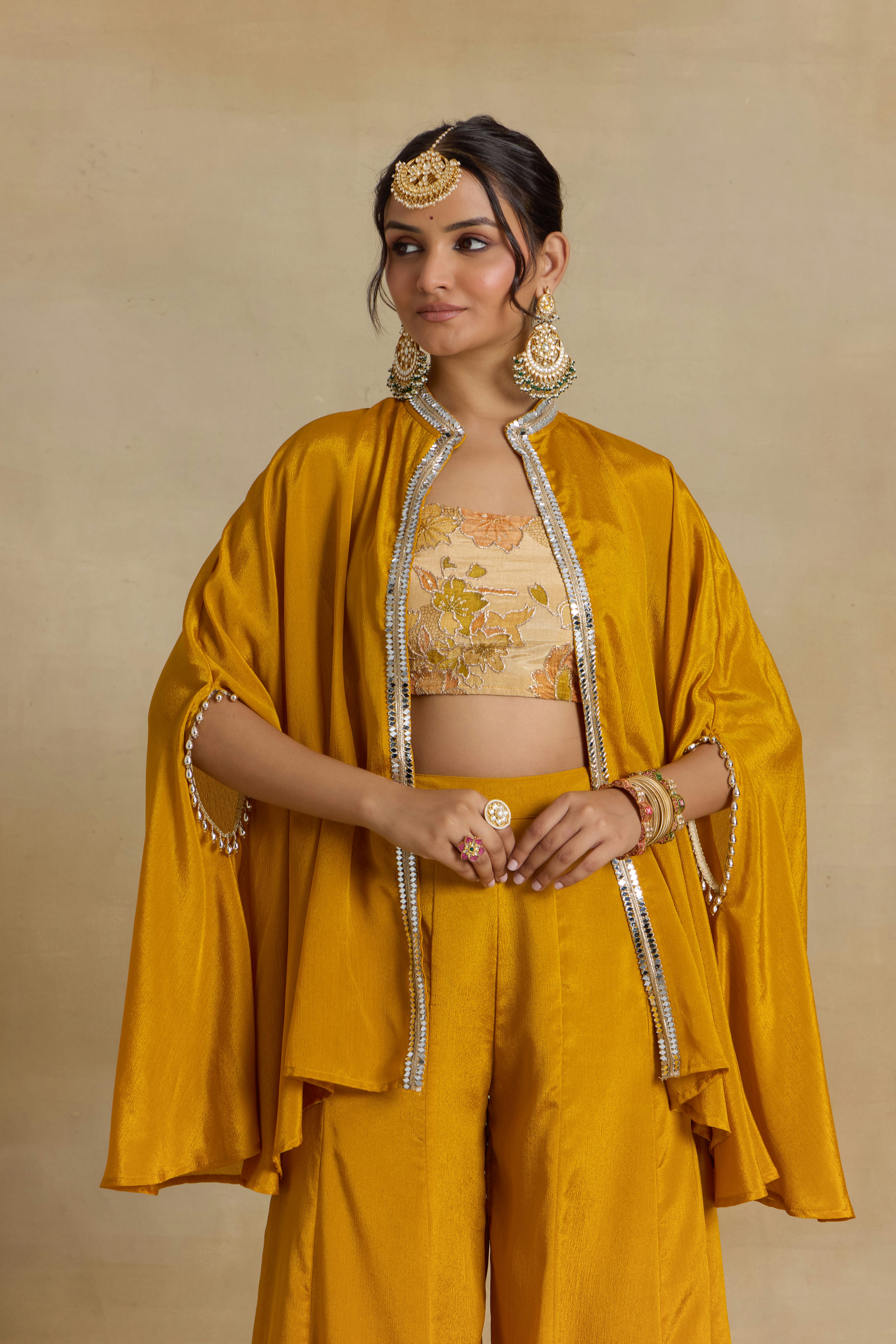 Alaya Noor Yellow Bliss Kimono Set