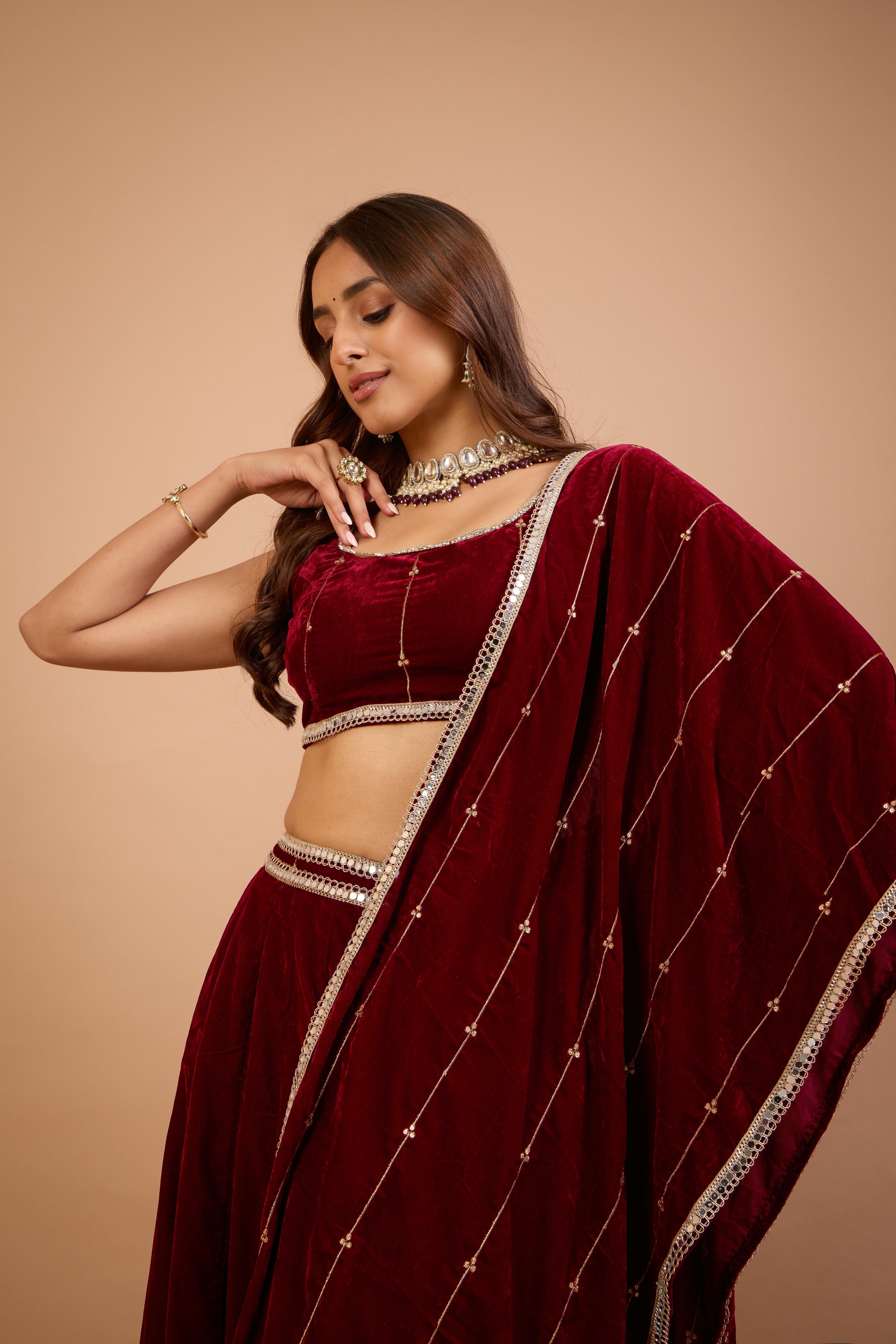 Alaya Jugni Scarlet Plum Red Blouse