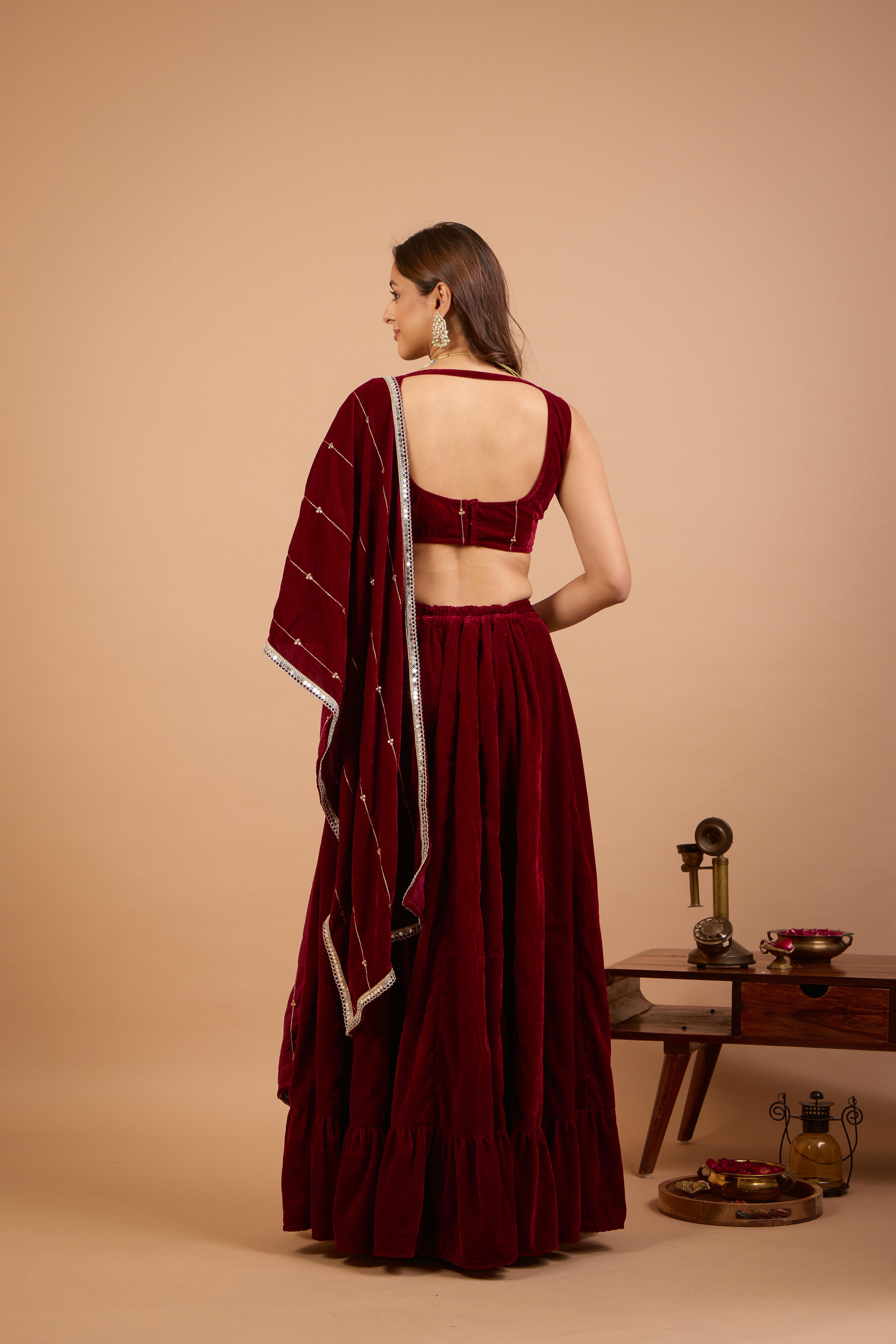 Alaya Jugni Scarlet Plum Red Blouse