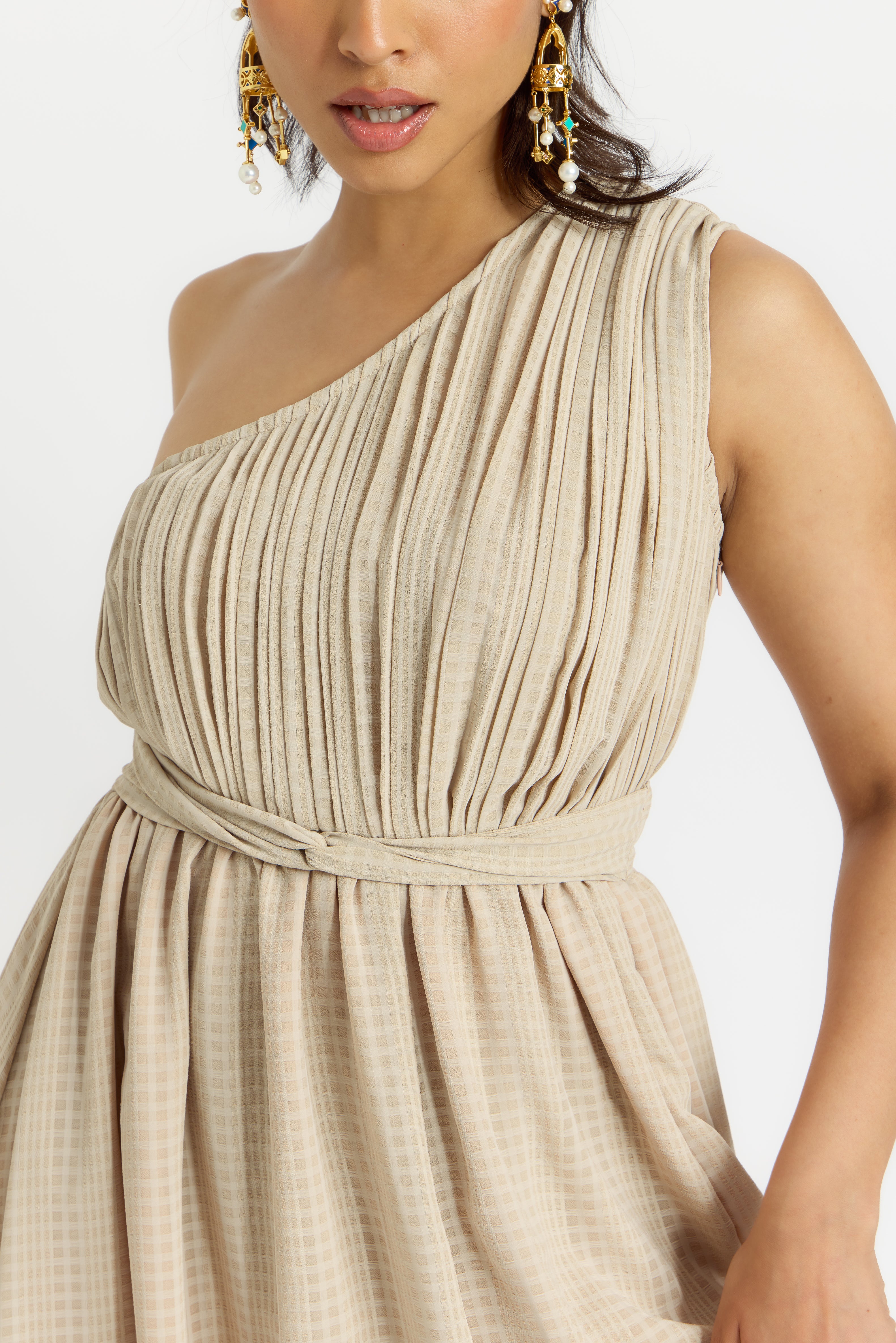 Alaya Cairo Soft Glam One Shoulder Dress