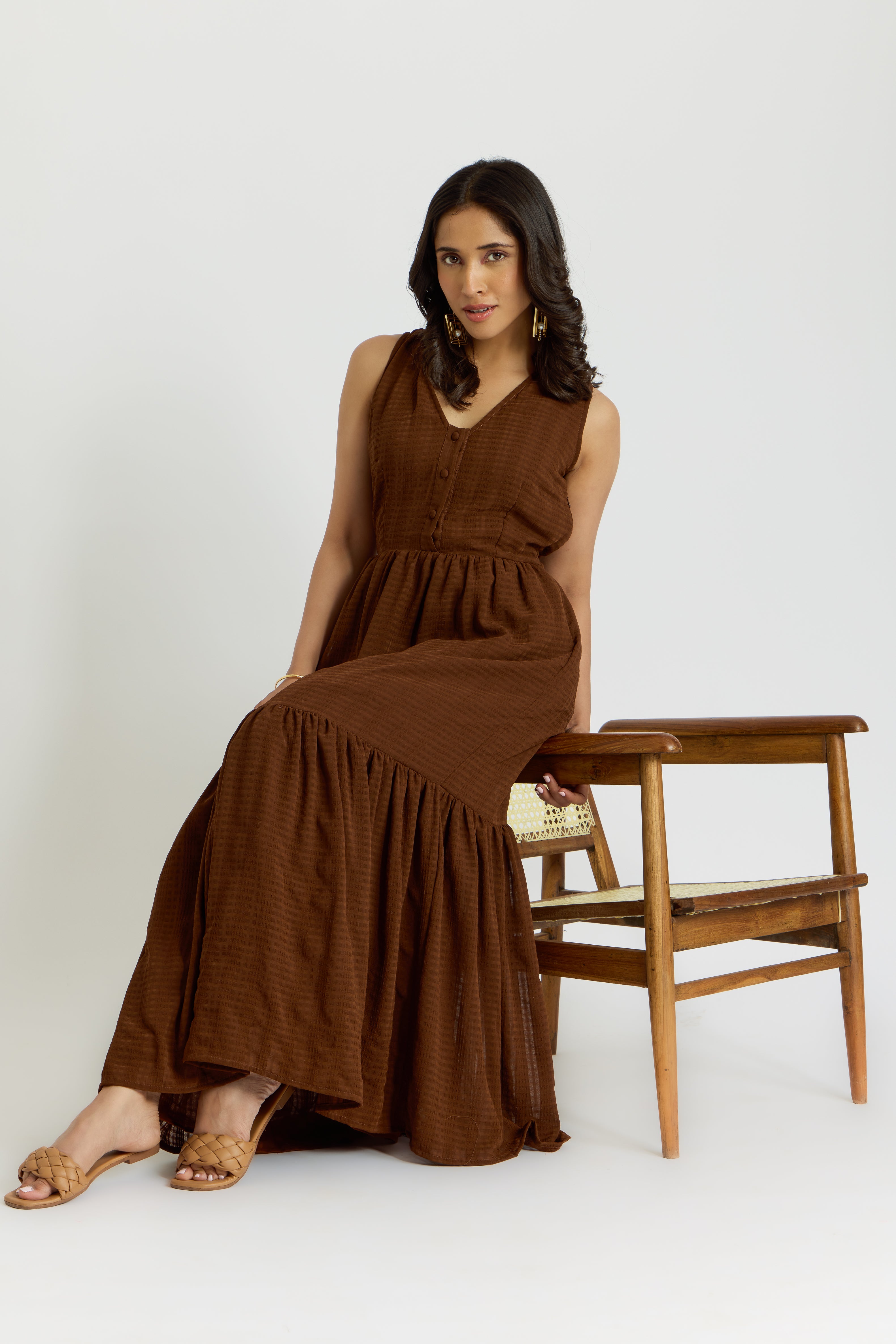 Alaya Cairo Mocha Long Dress