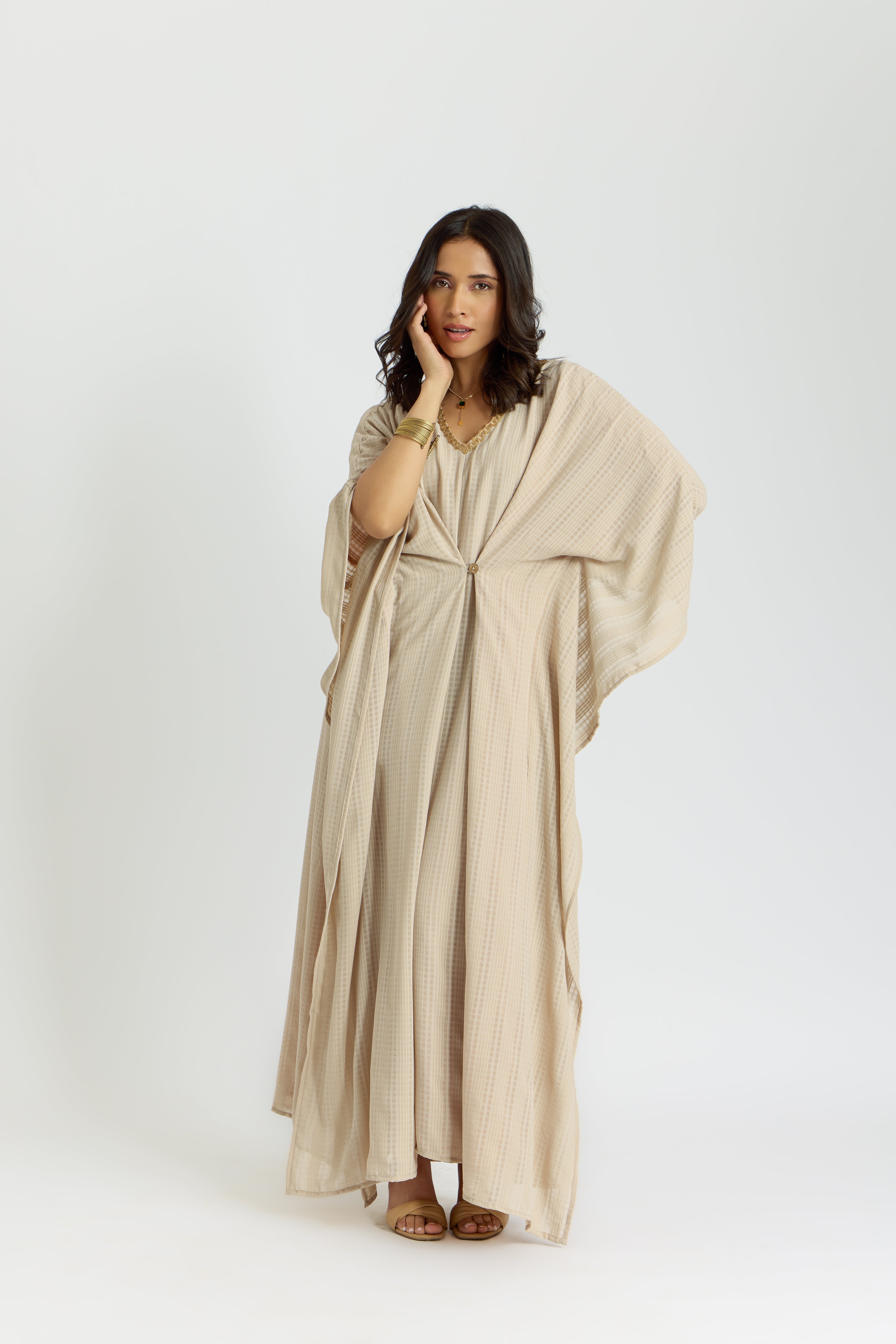 Alaya Cairo Classic Latte Kaftan Dress