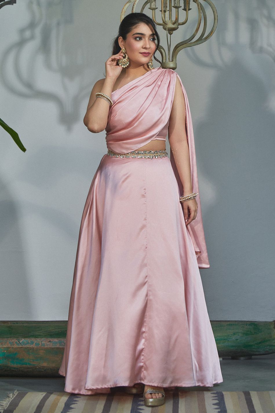 Cister Co Blush Pink Lehenga Skirt