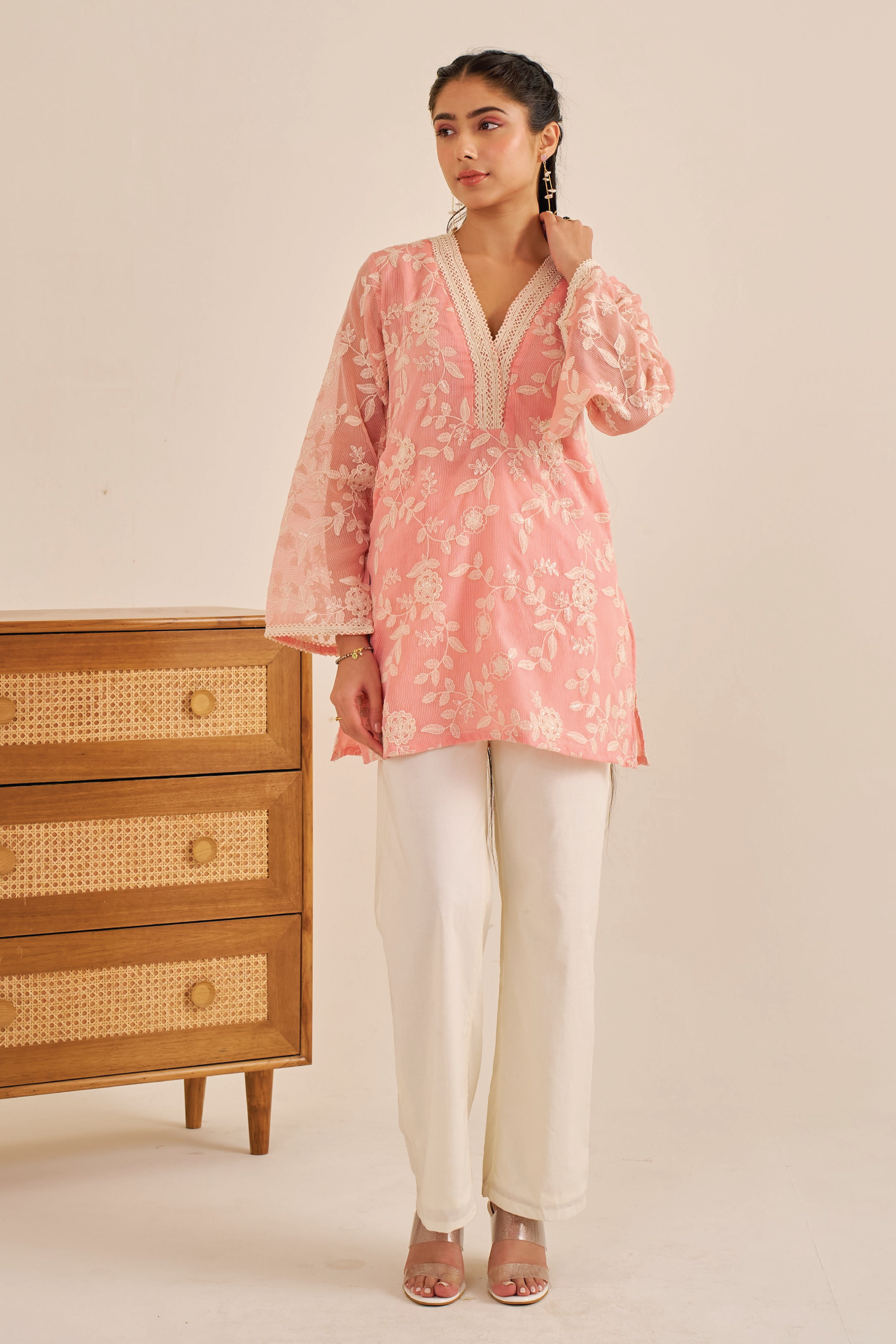 Alaya Meher Soft Pink Flared Kurta