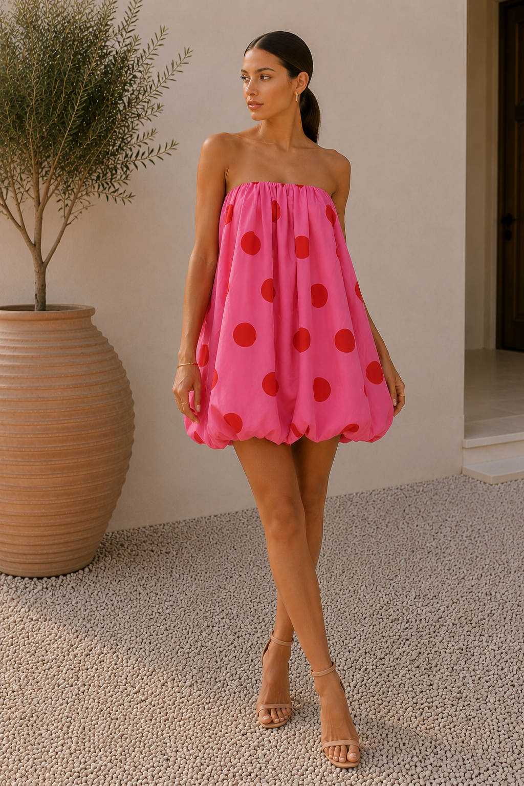 Amalfi Polka Bubble Short Dress