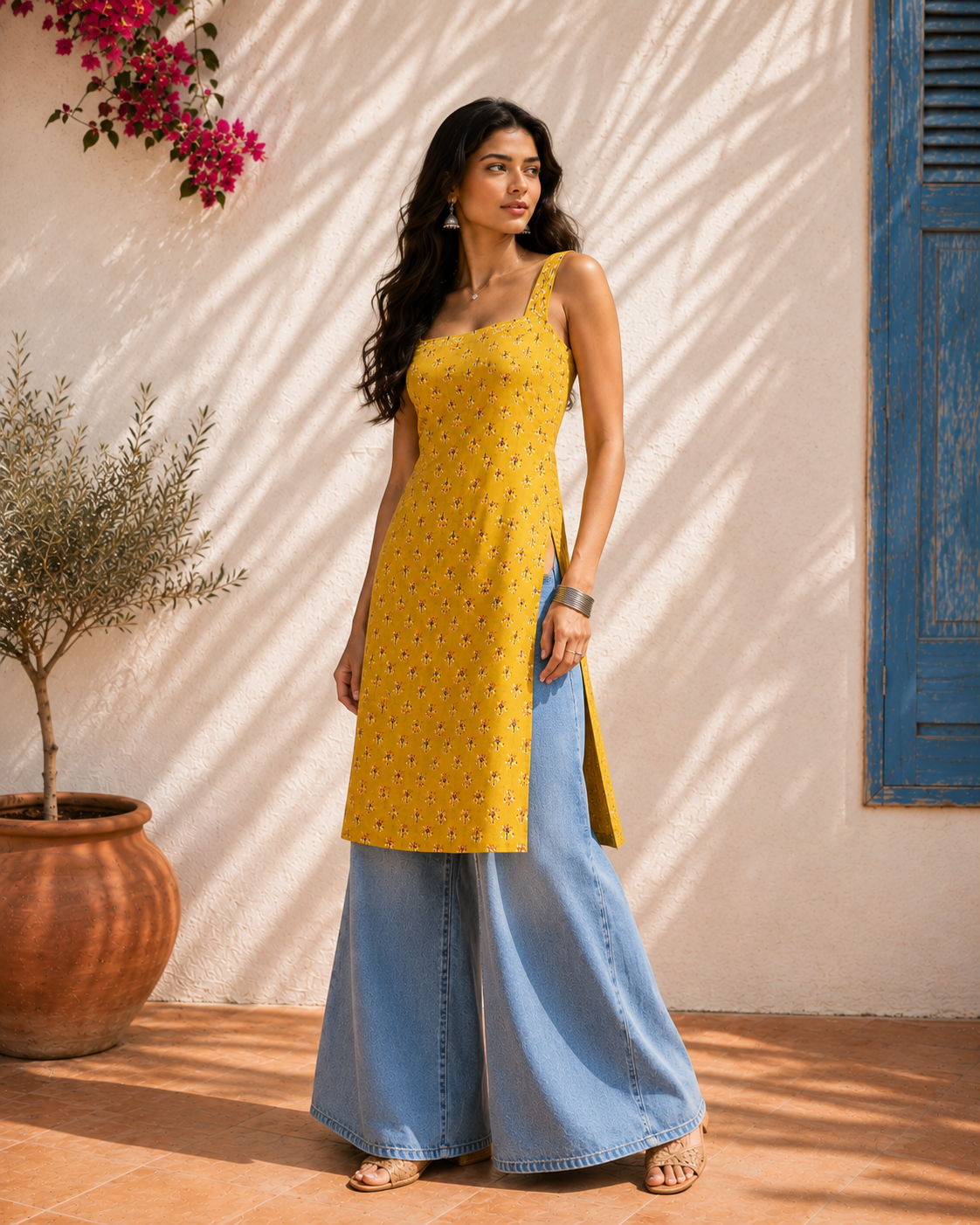 Aahista Marigold Printed Kurti