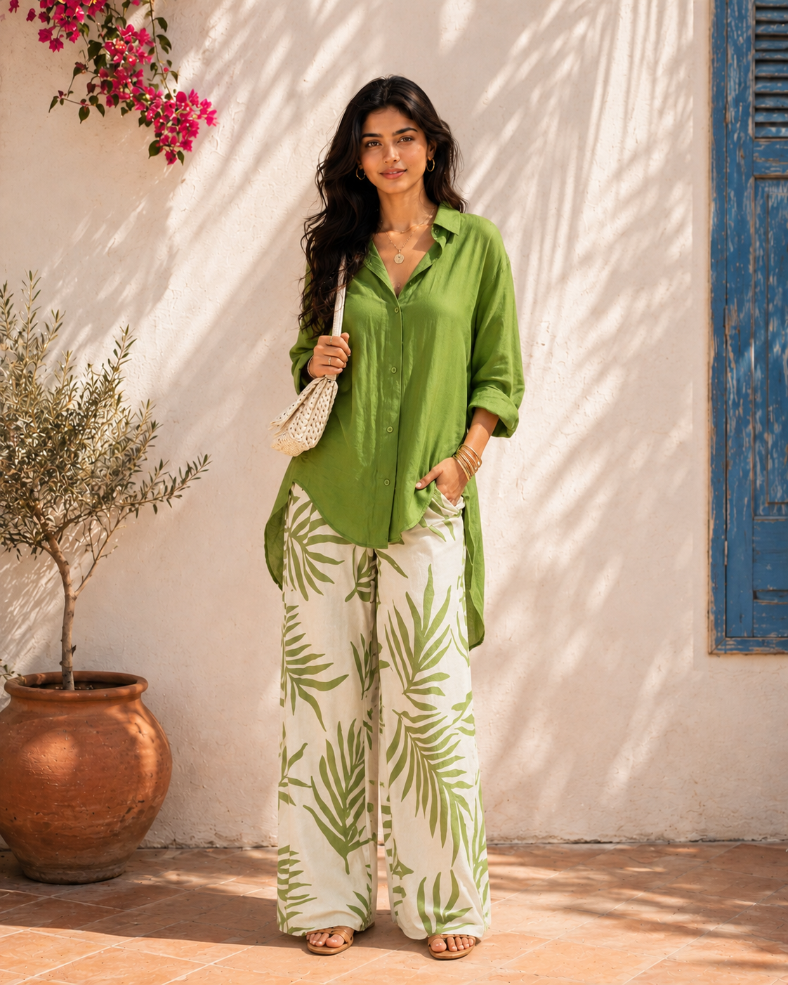 Aahista Palm Green Co-ord Set