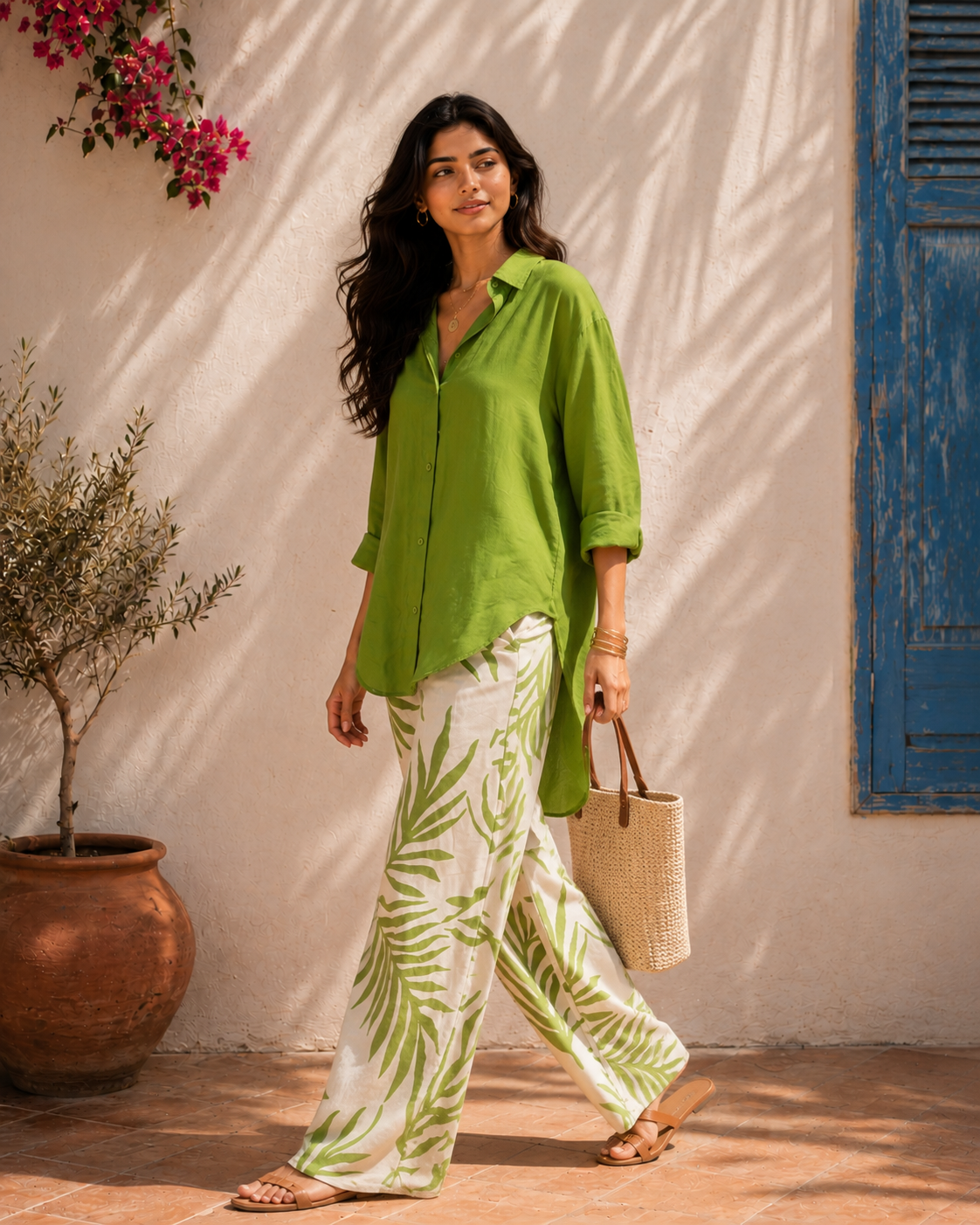 Aahista Palm Green Co-ord Set