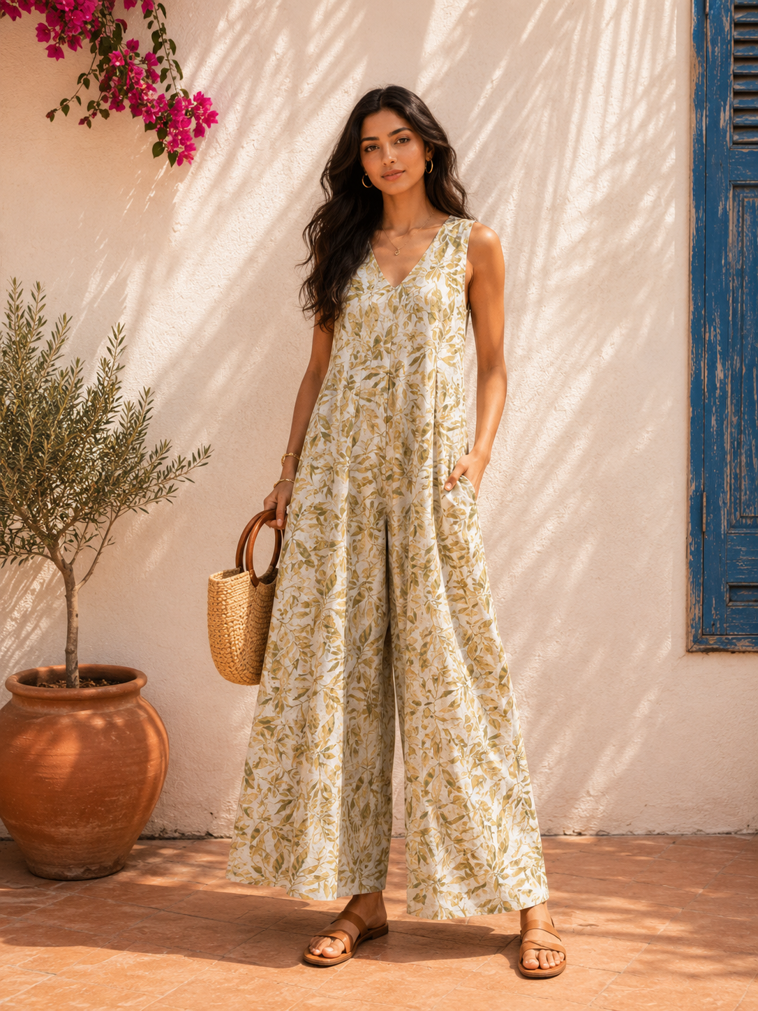 Aahista Sage Vine Jumpsuit