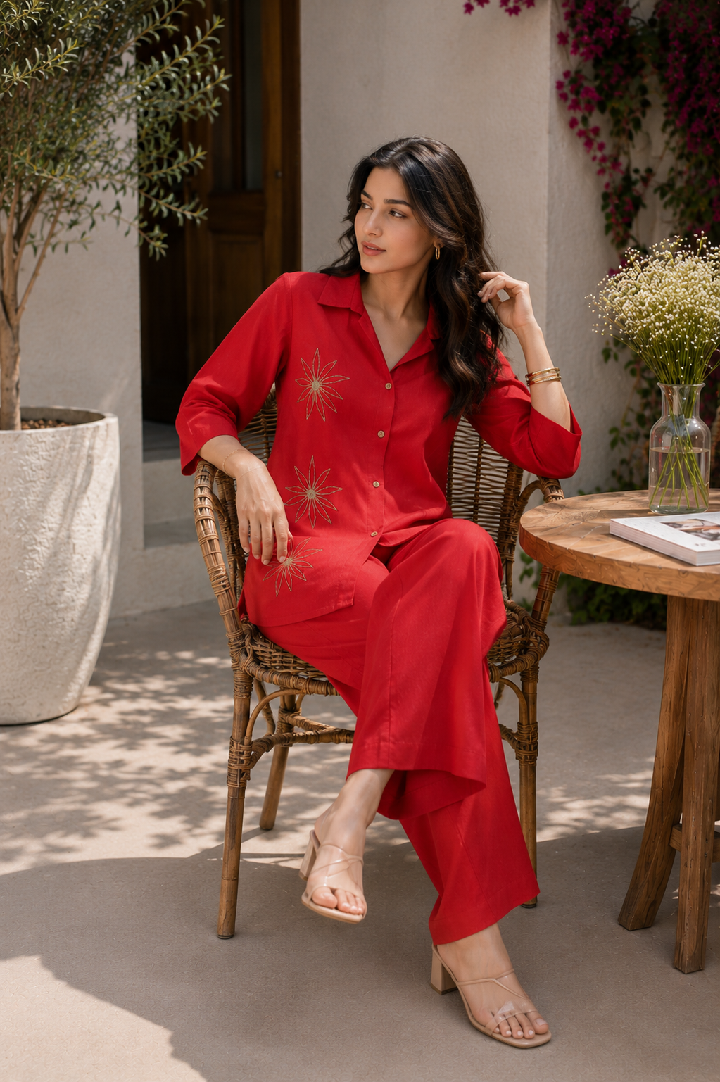 Alaya Select Red Embroidered Co-ord Set 3