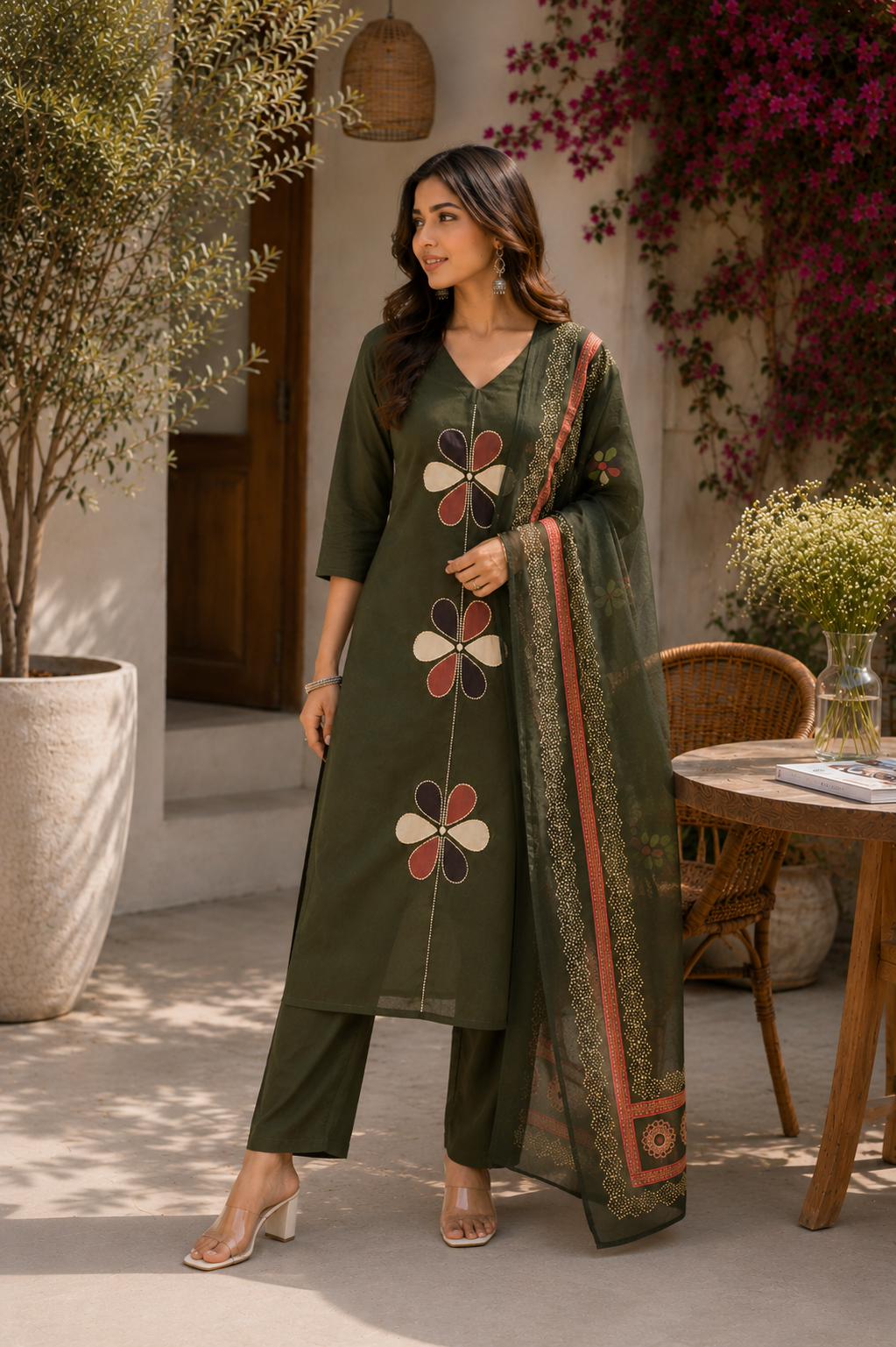 Alaya Select Forest Green Kurta Set 4