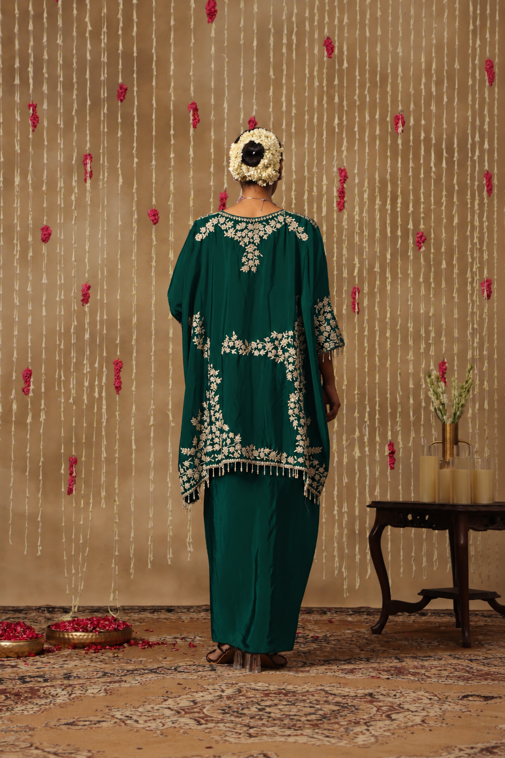Jhoom Emerald Floral Dhoti Set