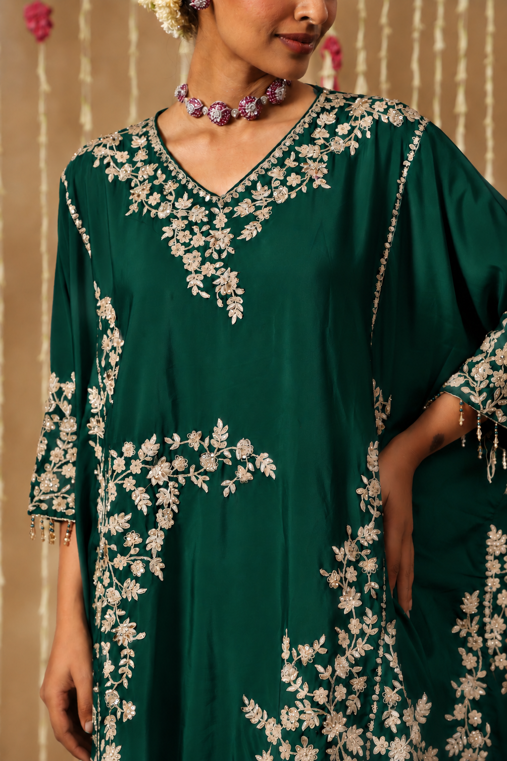 Jhoom Emerald Floral Dhoti Set