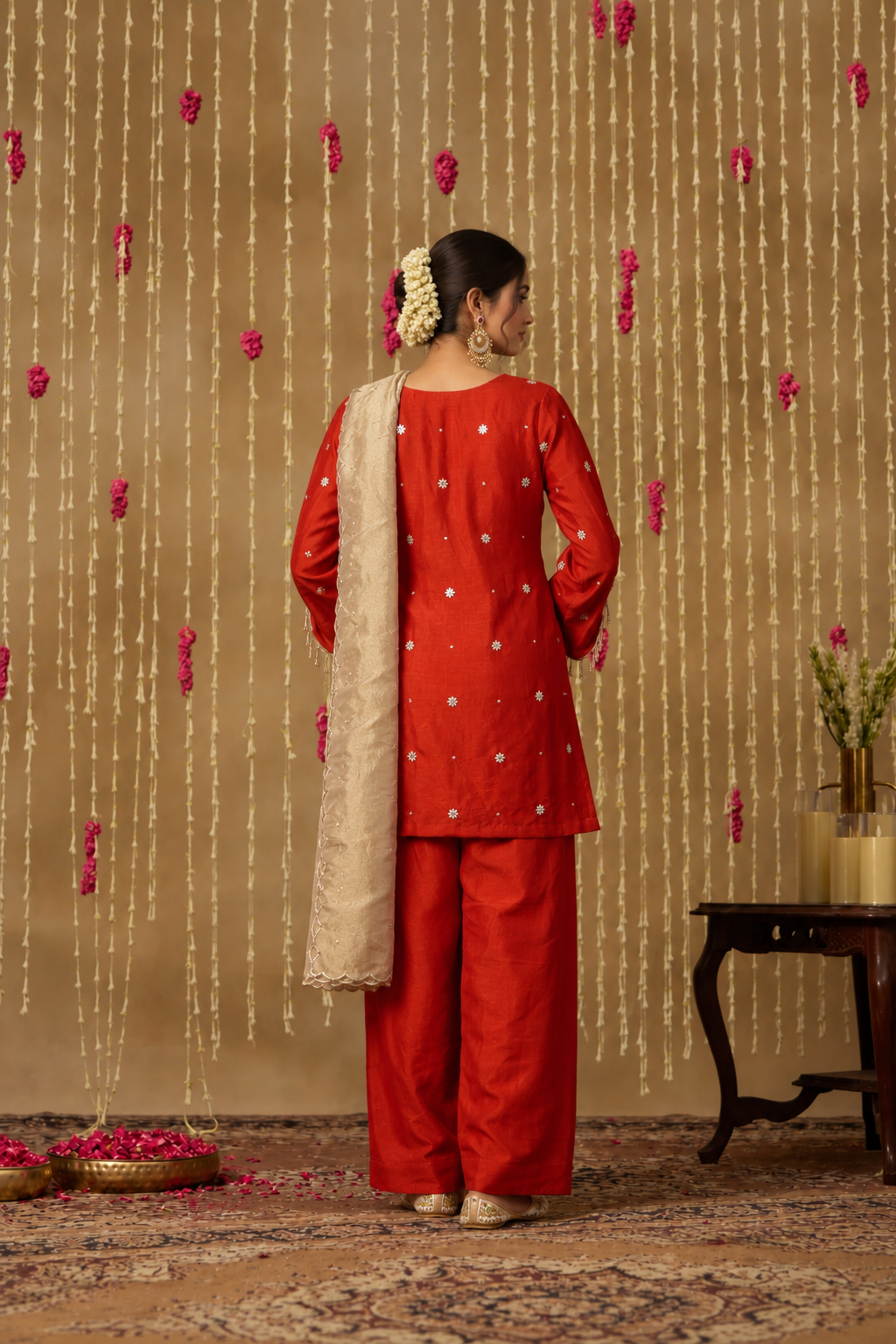Jhoom Rust Orange Farshi Set