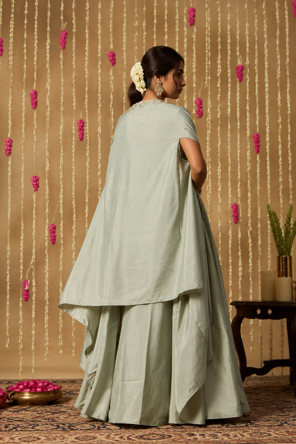 Jhoom Dusty Mint Drape Set