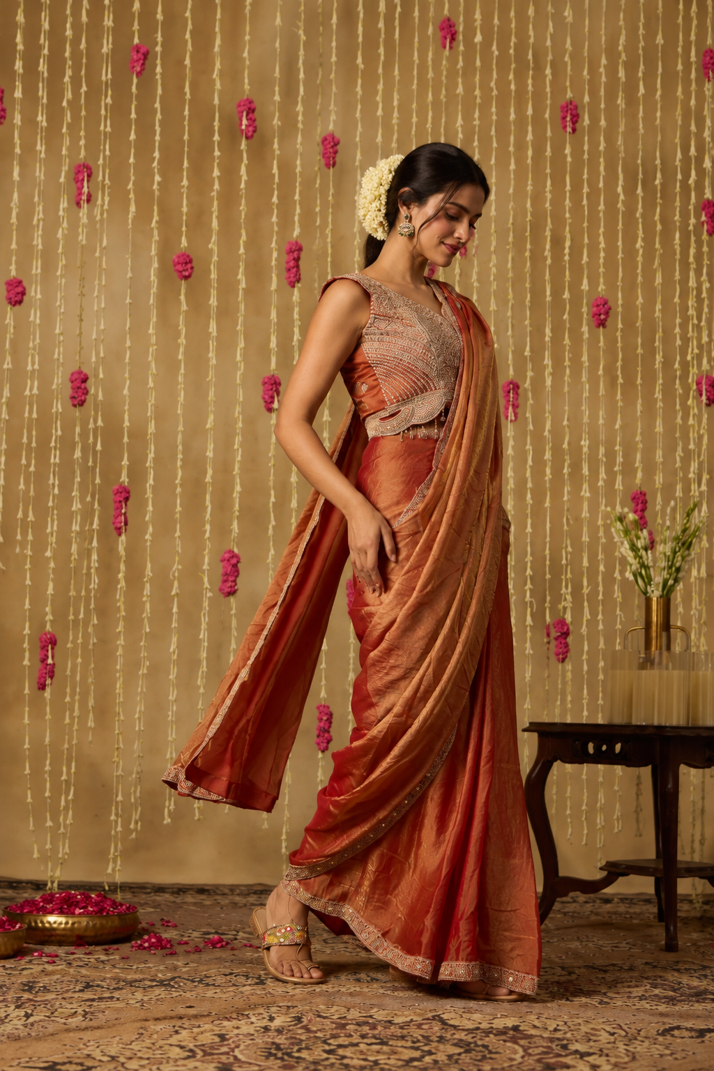 Jhoom Amber Mirror Saree Set