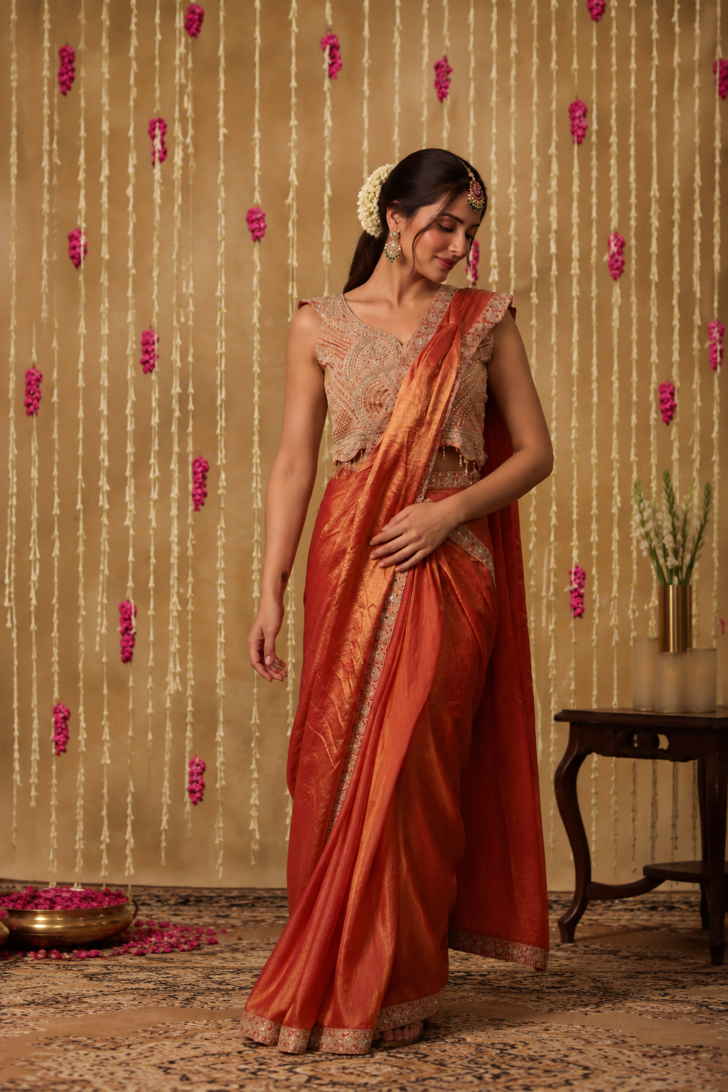 Jhoom Amber Mirror Saree Set