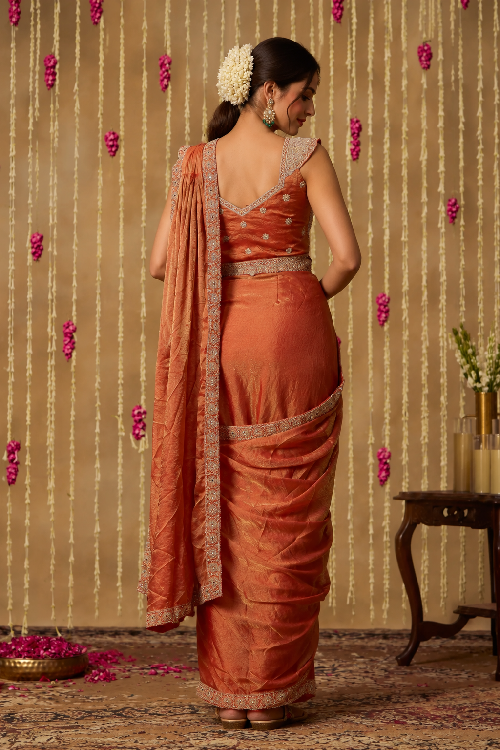 Jhoom Amber Mirror Saree Set