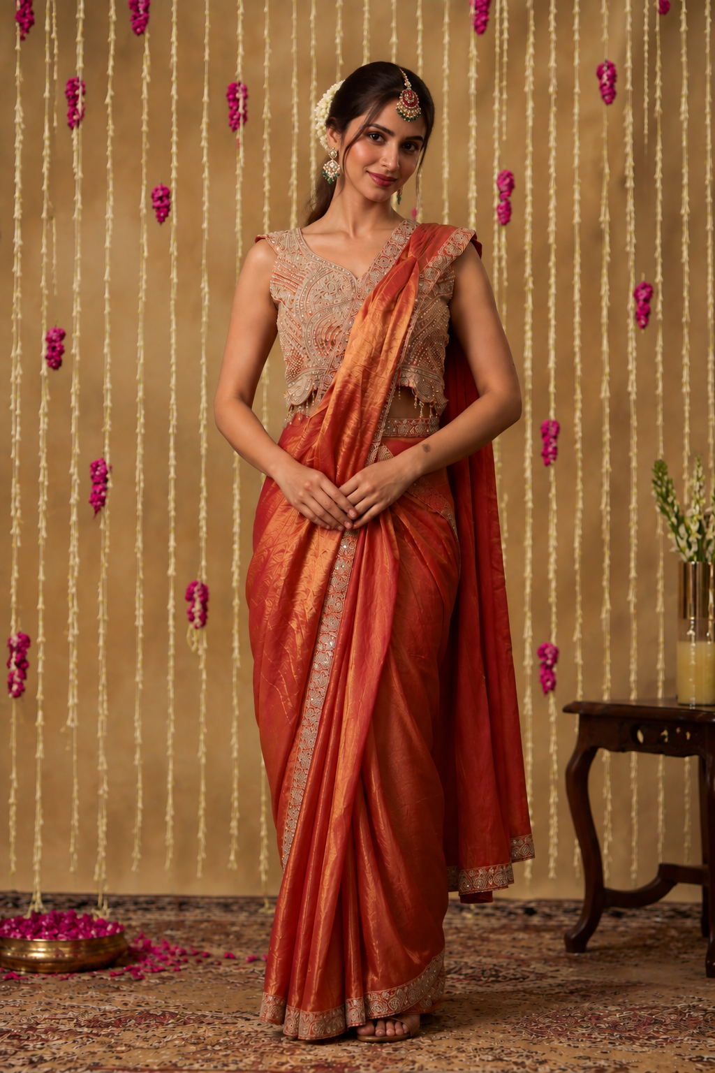Jhoom Amber Mirror Saree Set