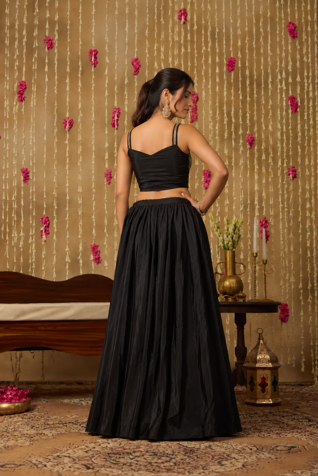 Jhoom Midnight Sequin Cape Set