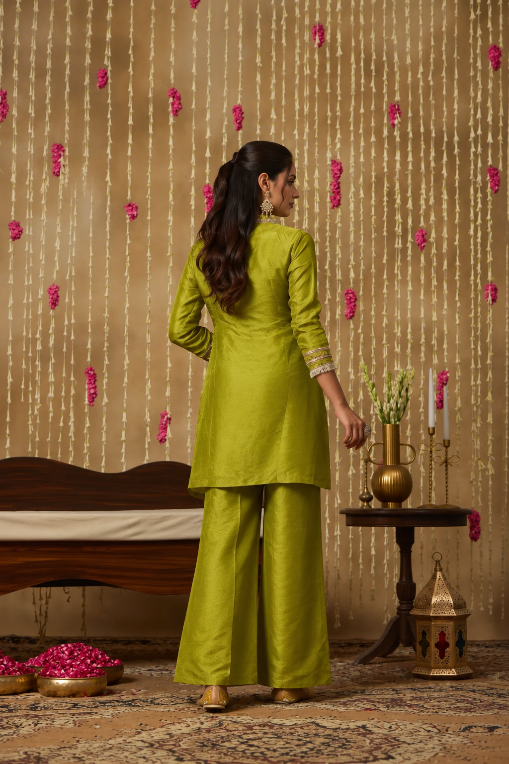 Jhoom Lime Embroidered Kurta Set