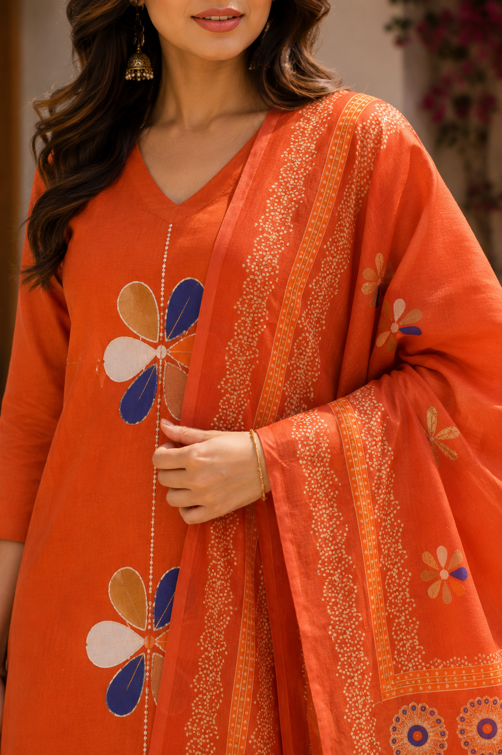 Alaya Select Rust Floral Kurta Set