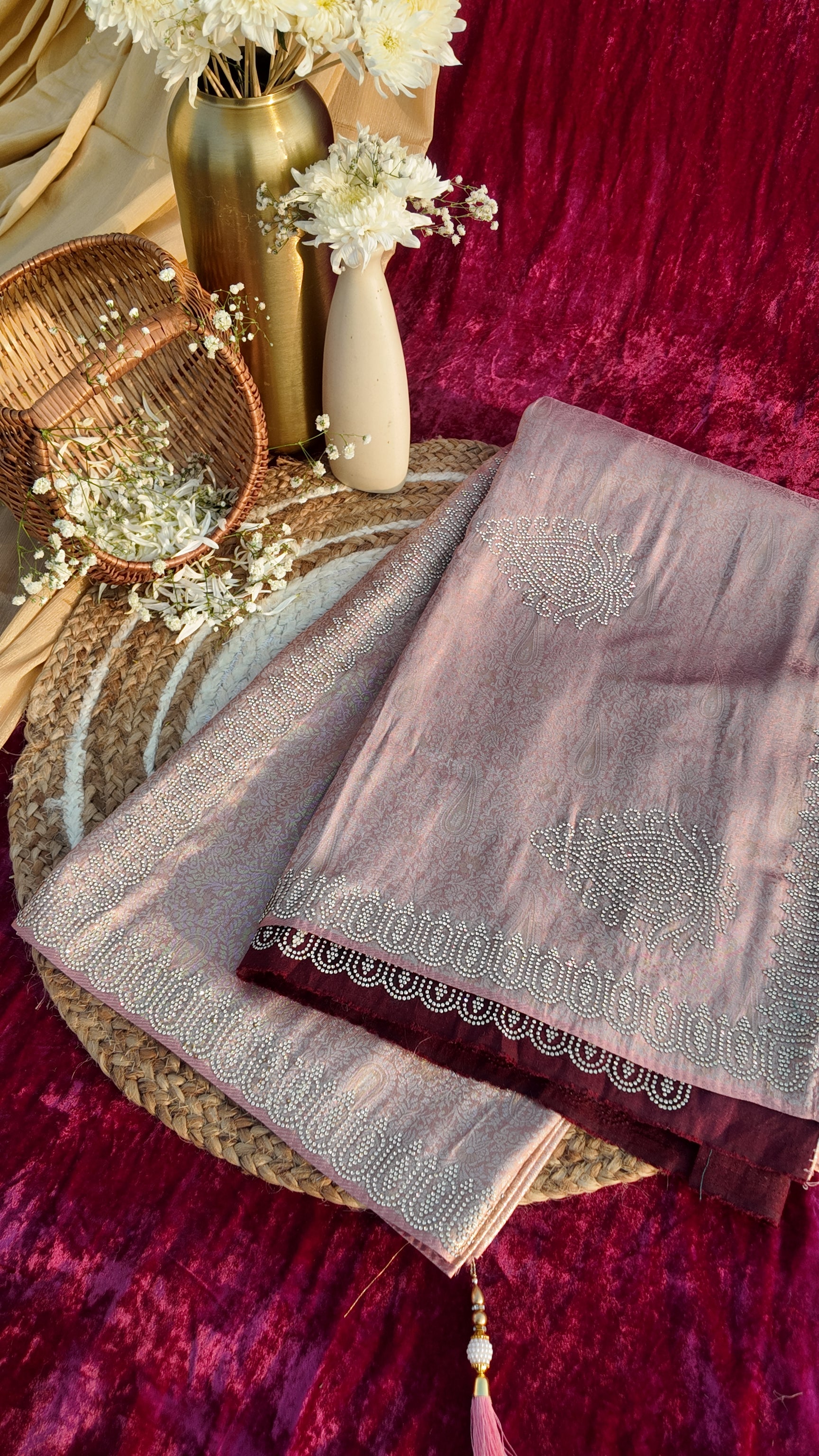 Alaya Rozana Pink Amira Unstitched Saree