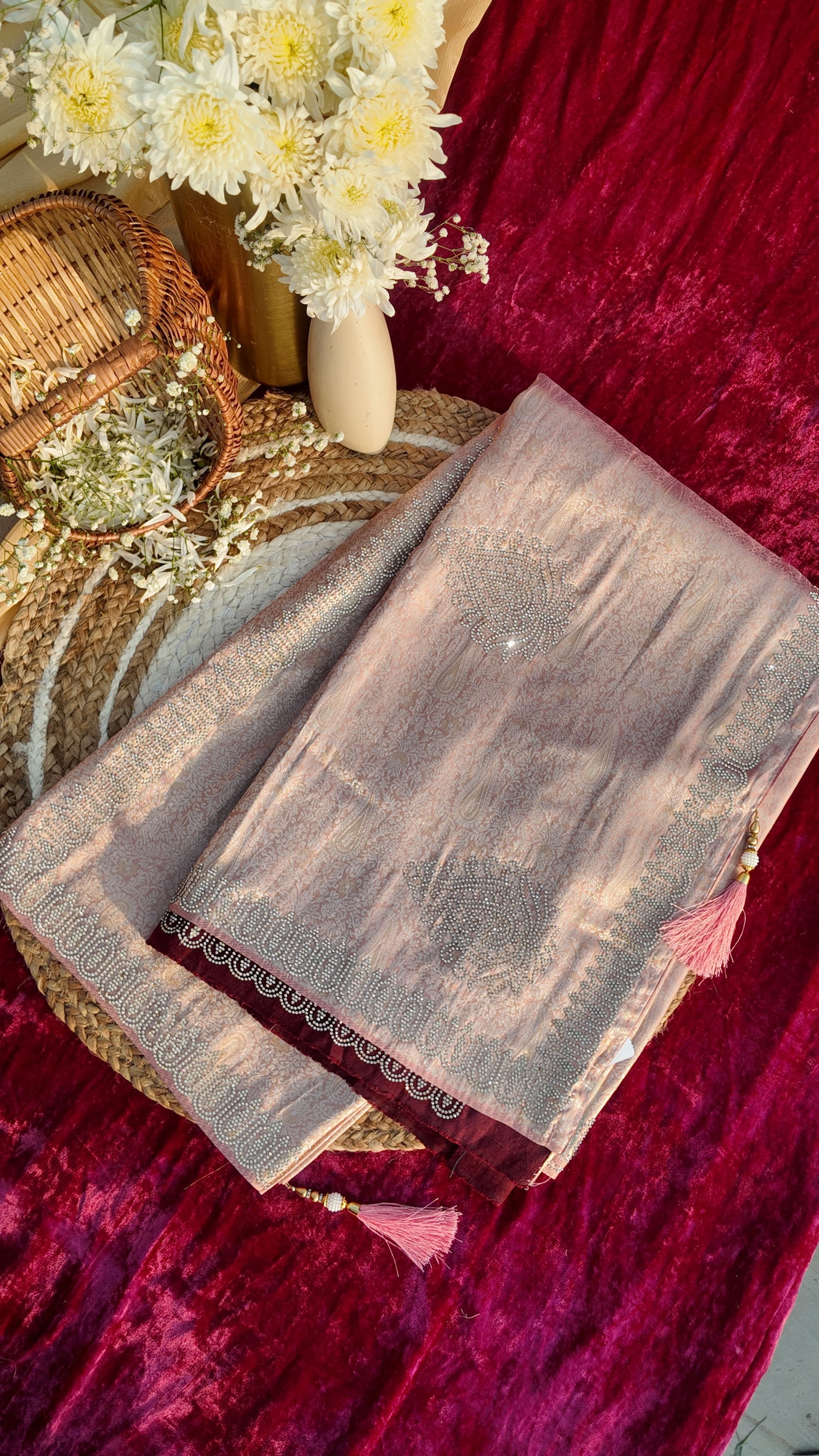 Alaya Rozana Pink Amira Unstitched Saree