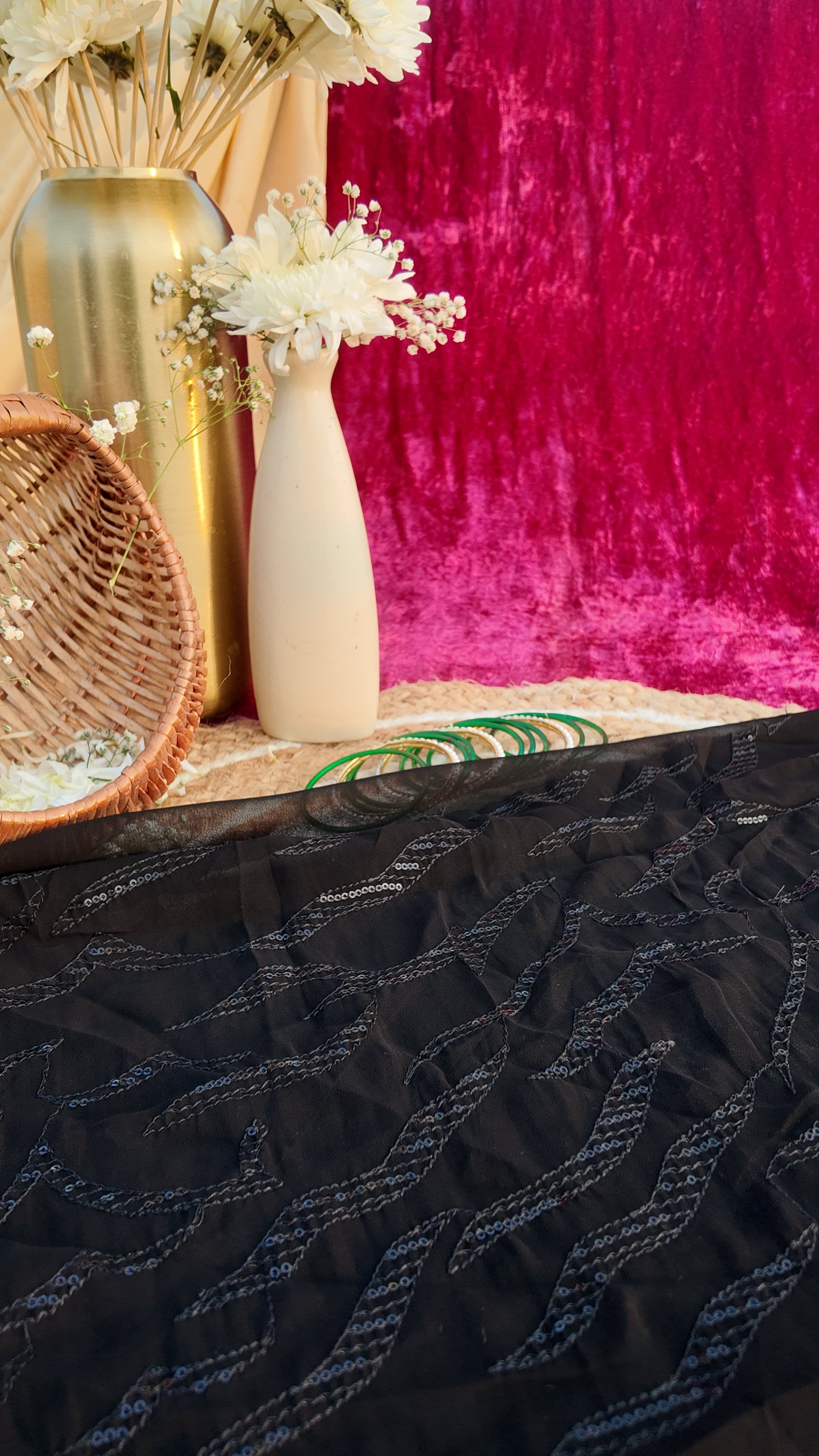 Alaya Rozana Black Fariha Unstitched Saree