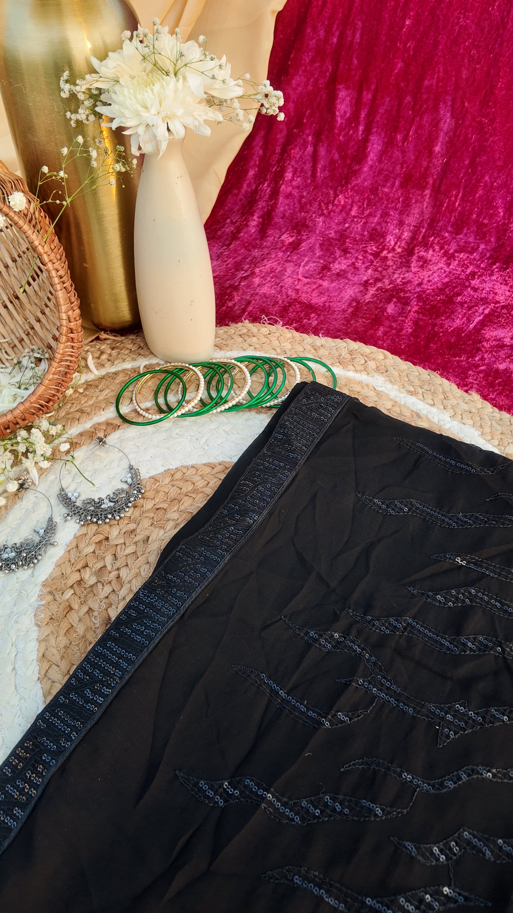 Alaya Rozana Black Fariha Unstitched Saree