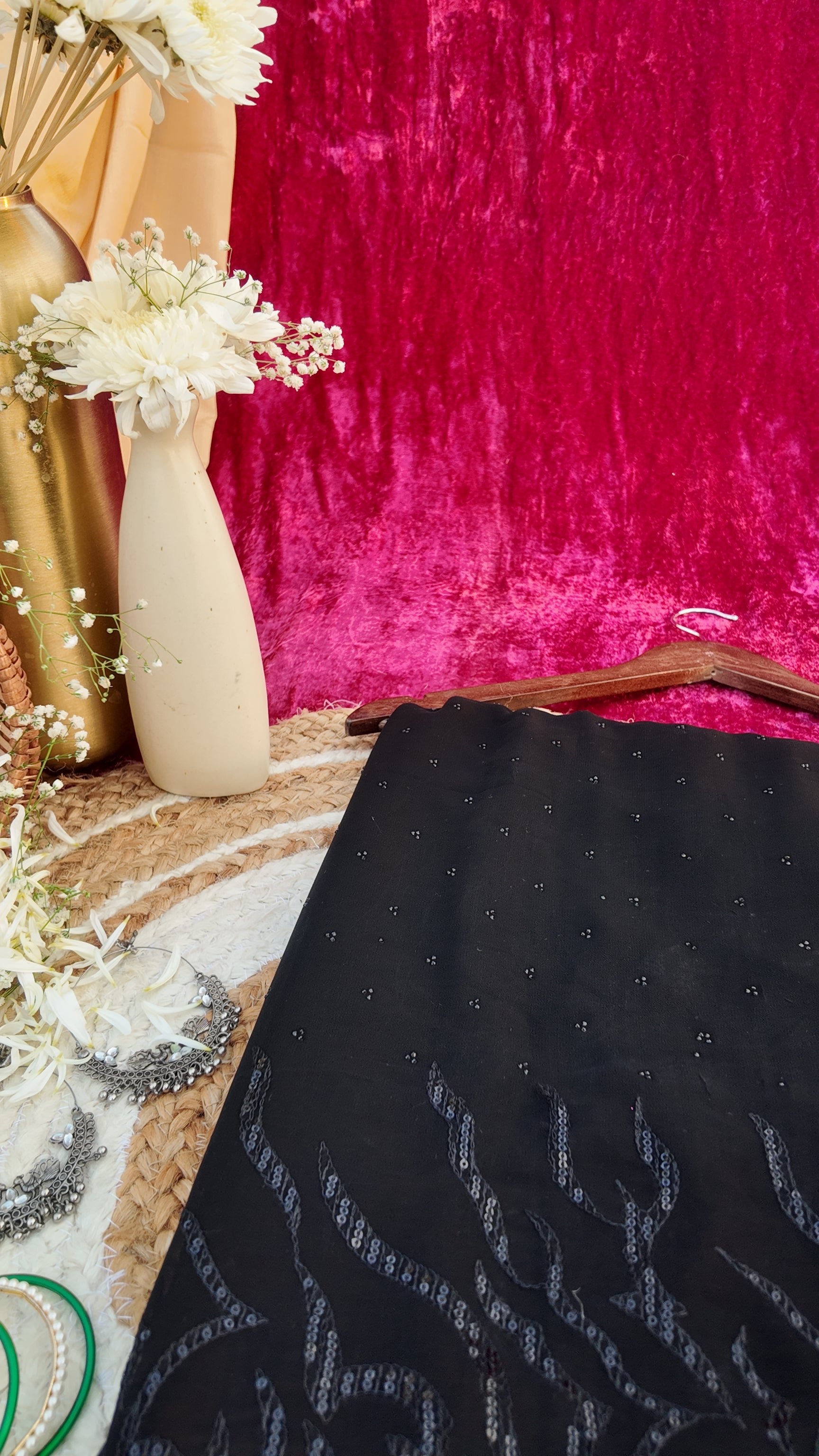 Alaya Rozana Black Fariha Unstitched Saree