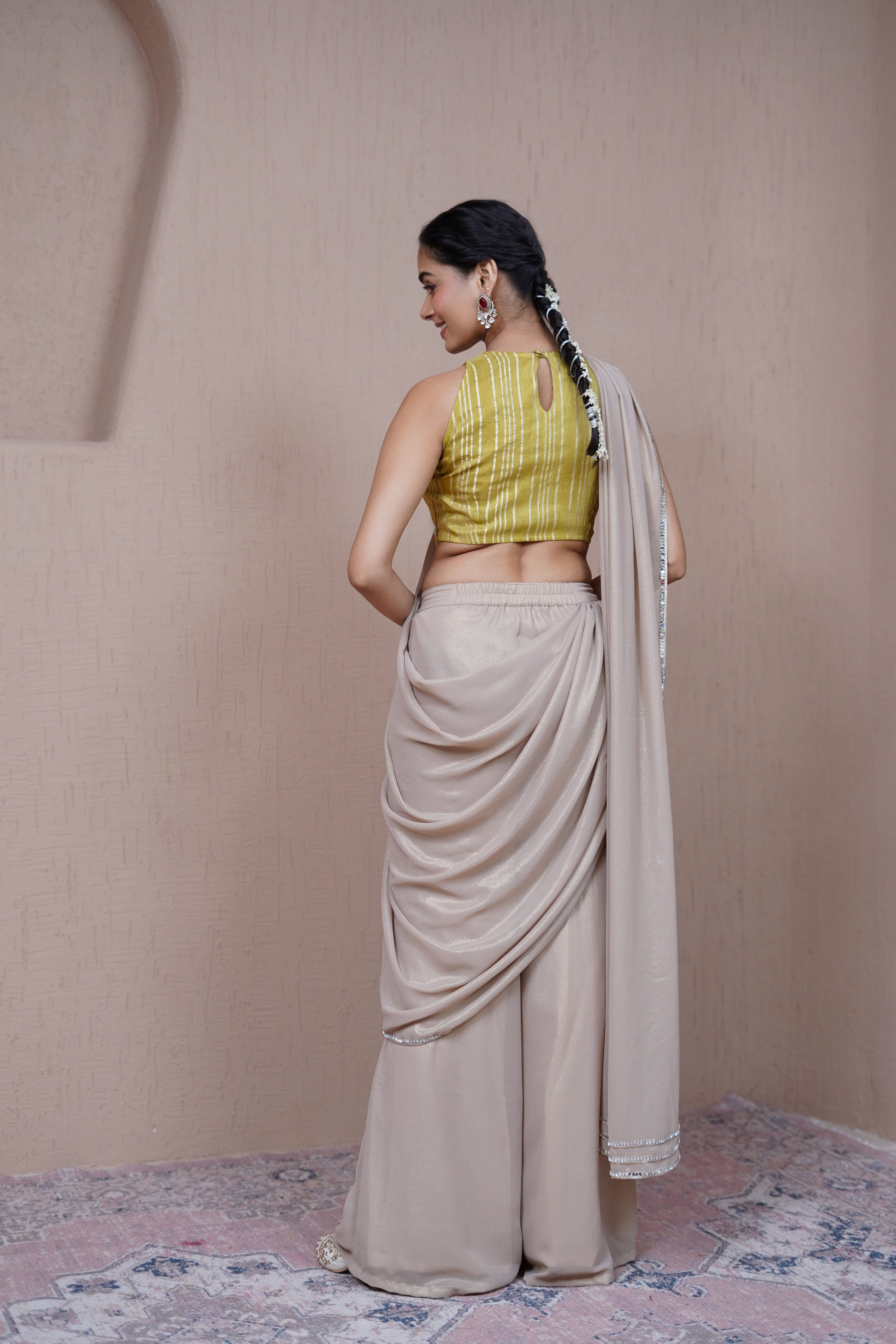 Alaya Resham Shimmer pant saree