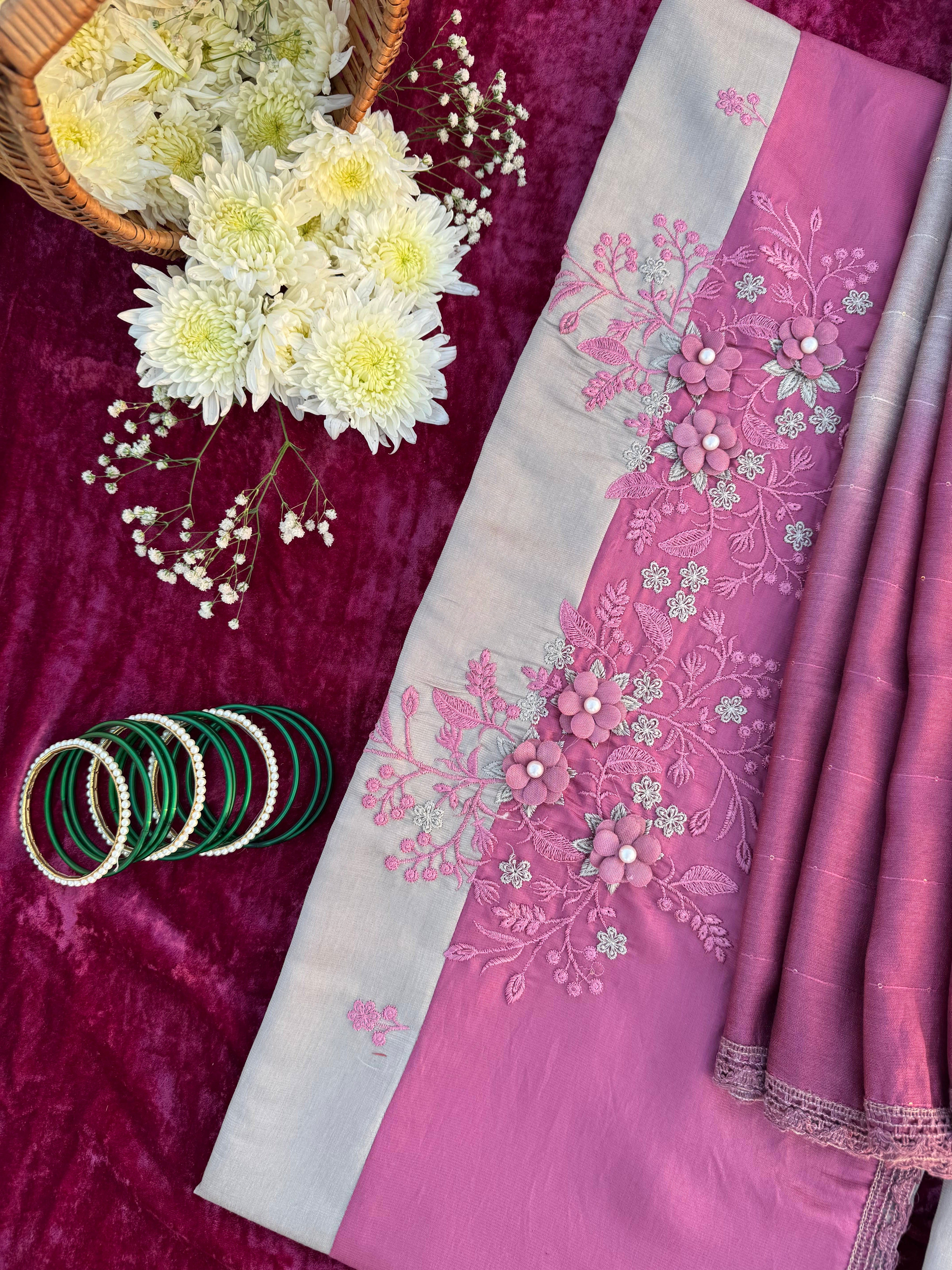 Alaya Rozana Pink Nazakat Unstitched Suit Set