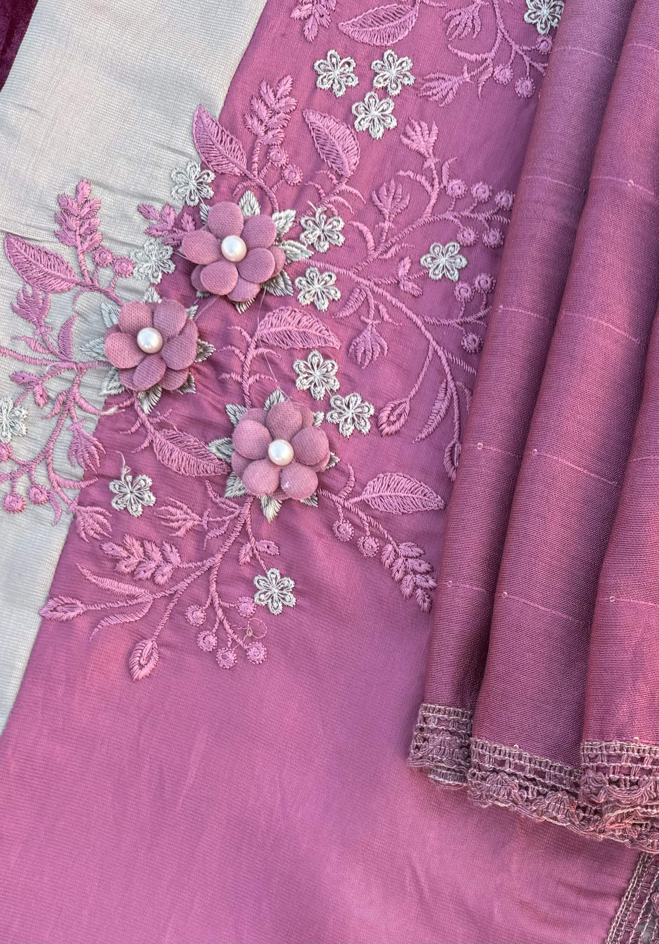 Alaya Rozana Pink Nazakat Unstitched Suit Set