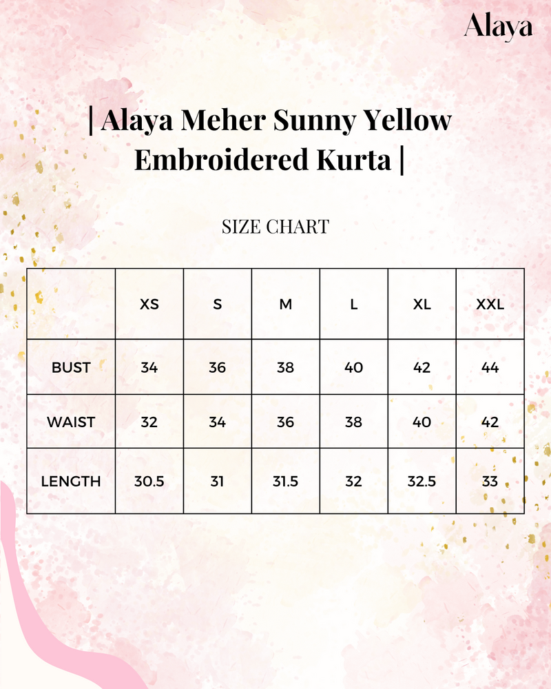 Alaya Meher Sunny Yellow Embroidered Kurta
