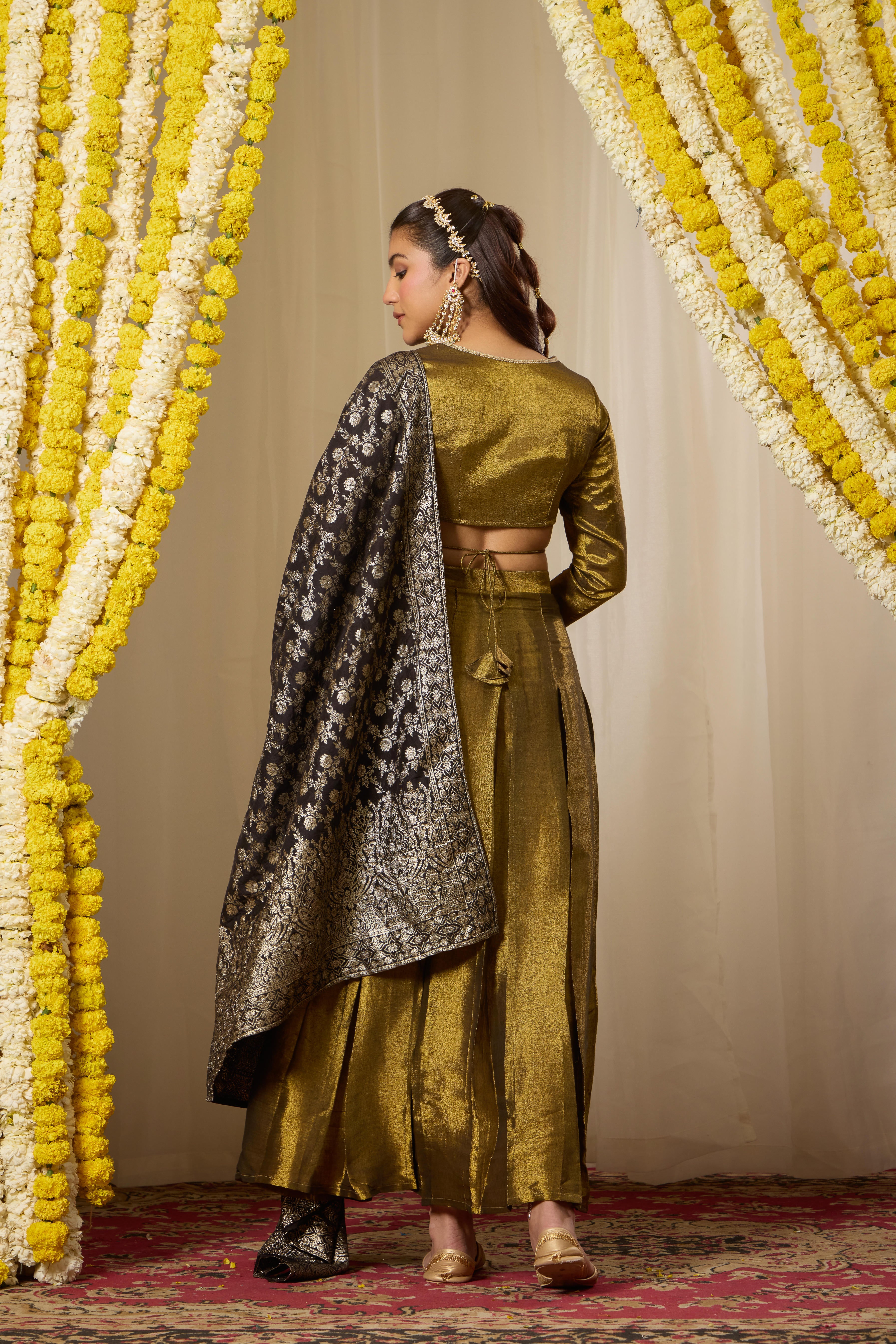 Malang Antique Gold Lehenga Set