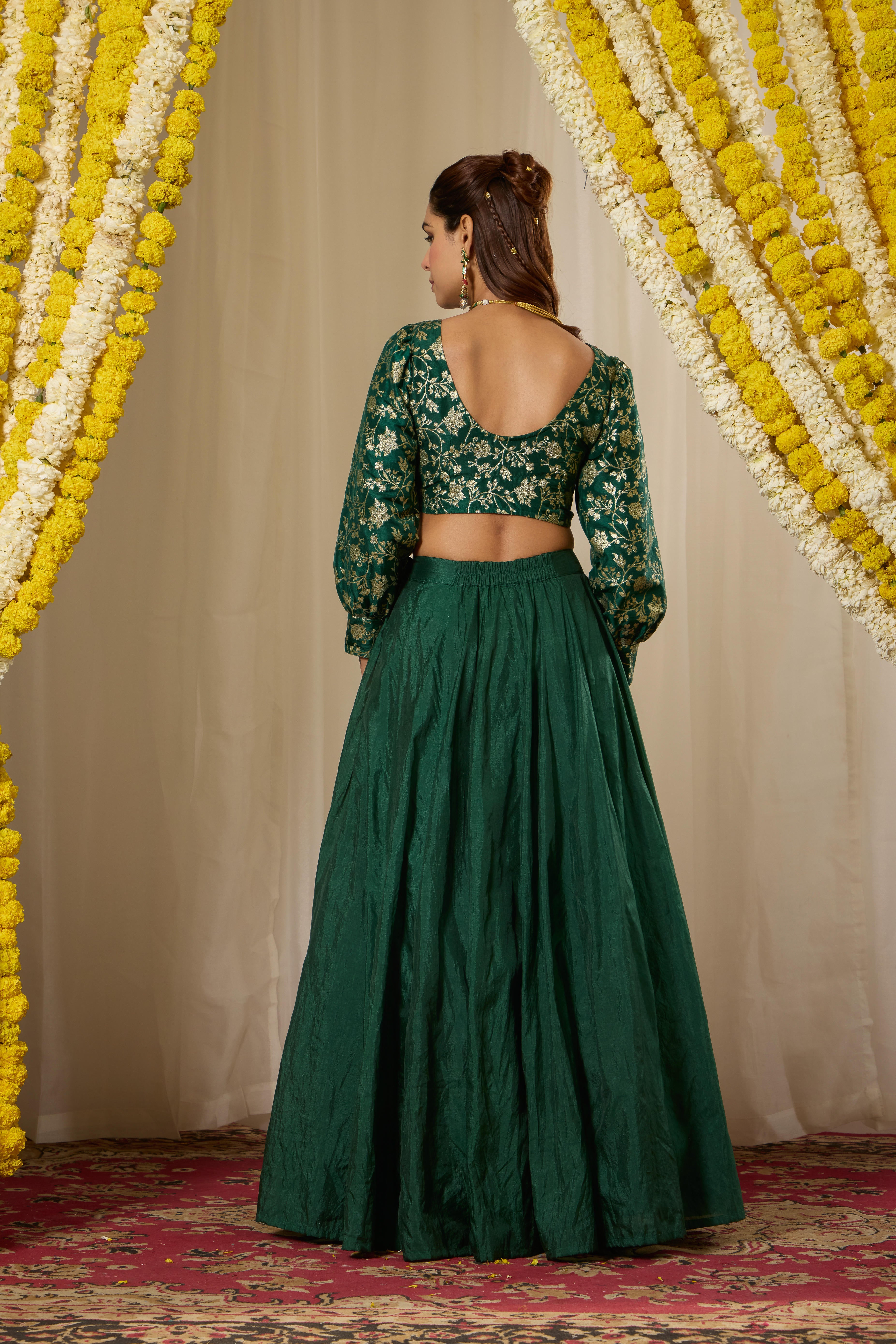 Malang Deep Emerald Lehenga Set
