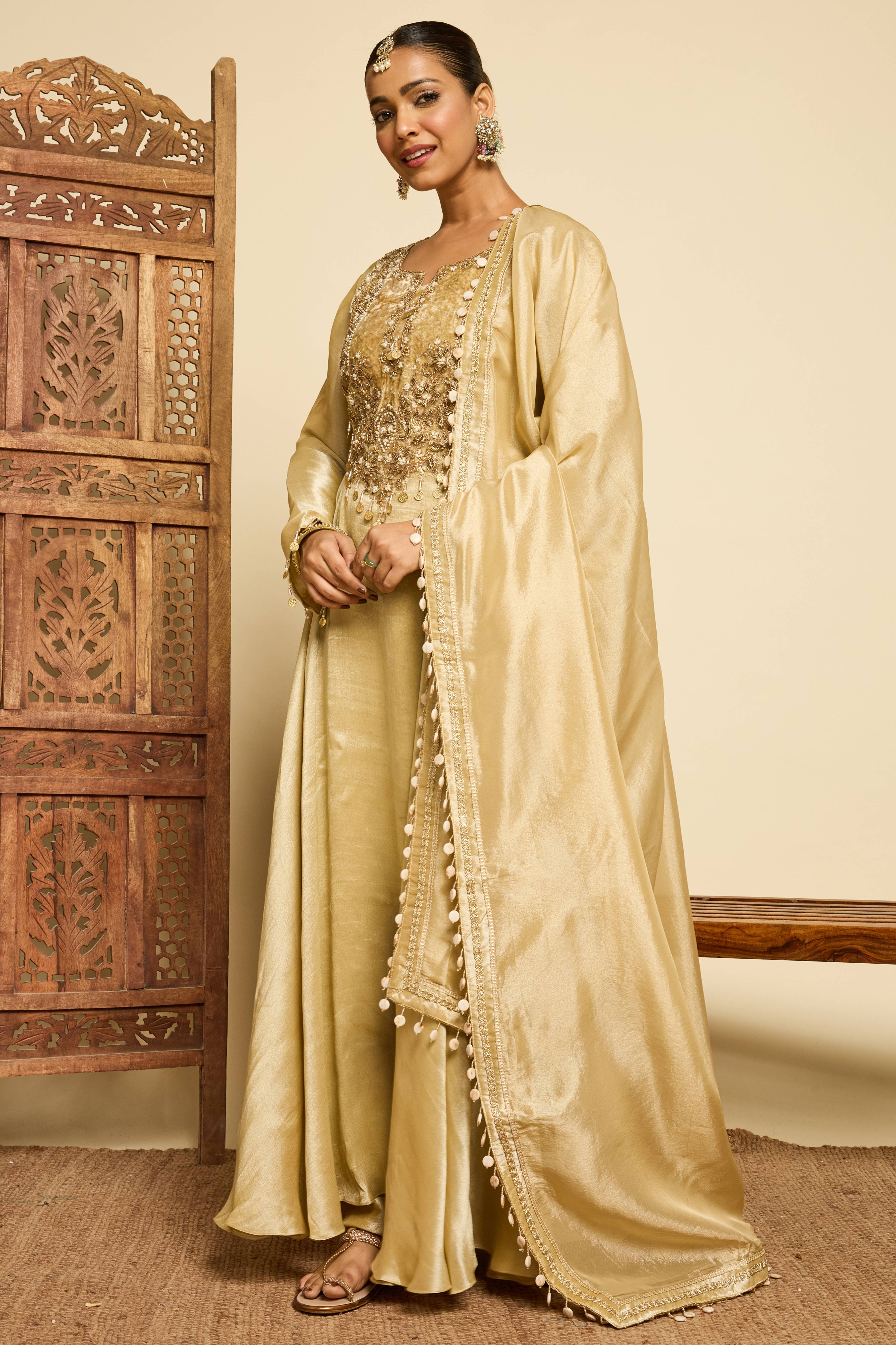 Malang Gold Anarkali Set