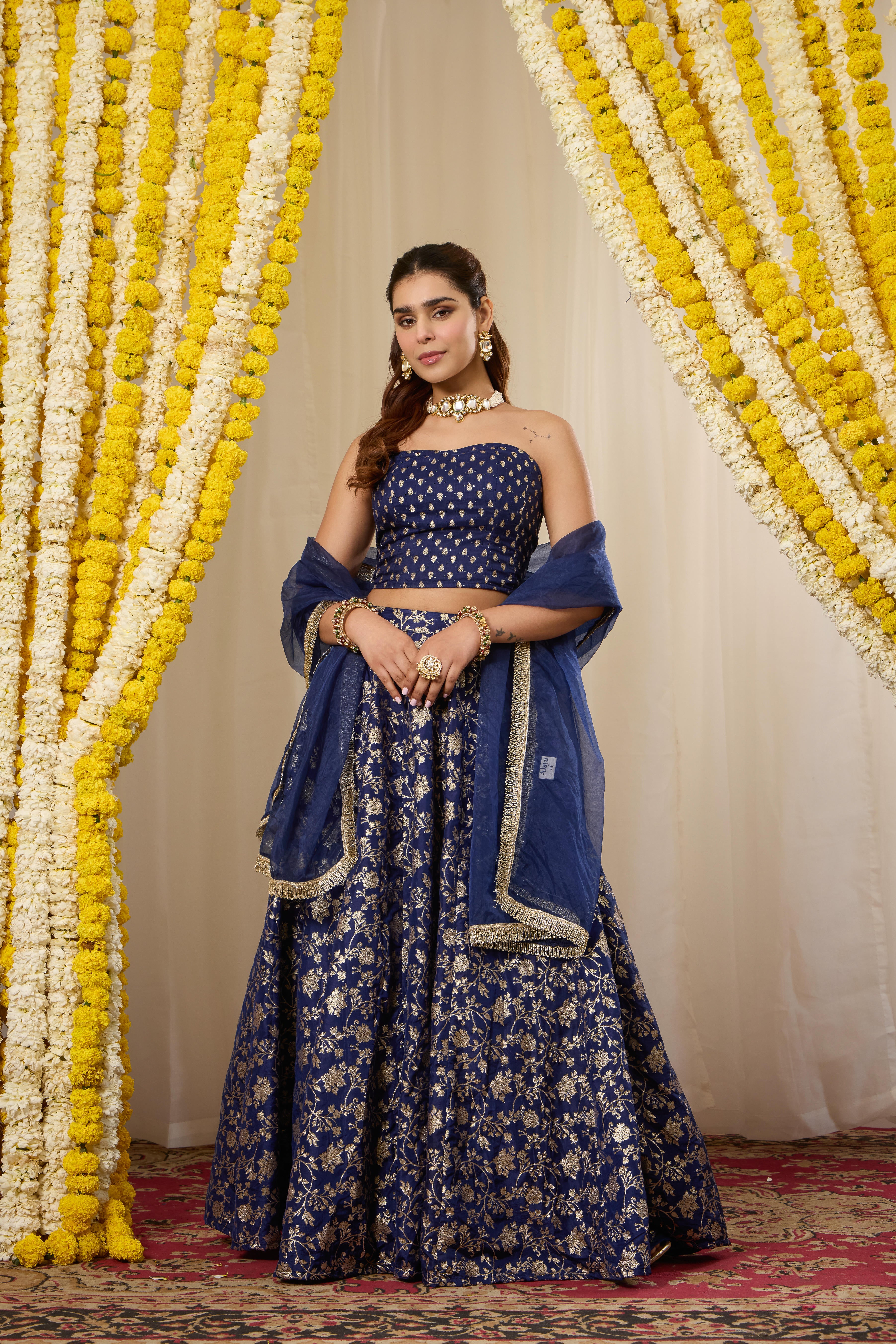Malang Heritage Blue Lehenga Set