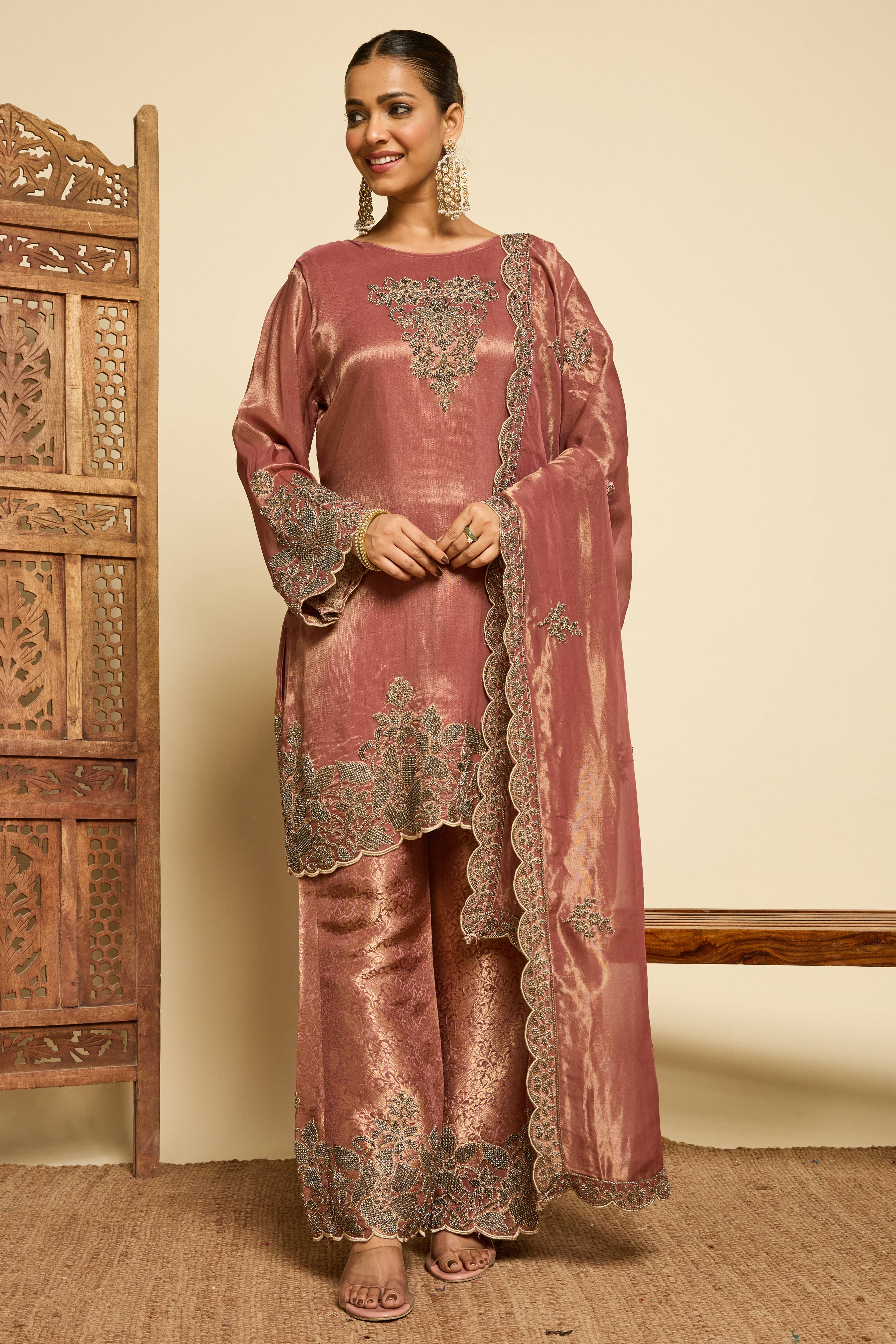 Malang Old Rose Sharara Set