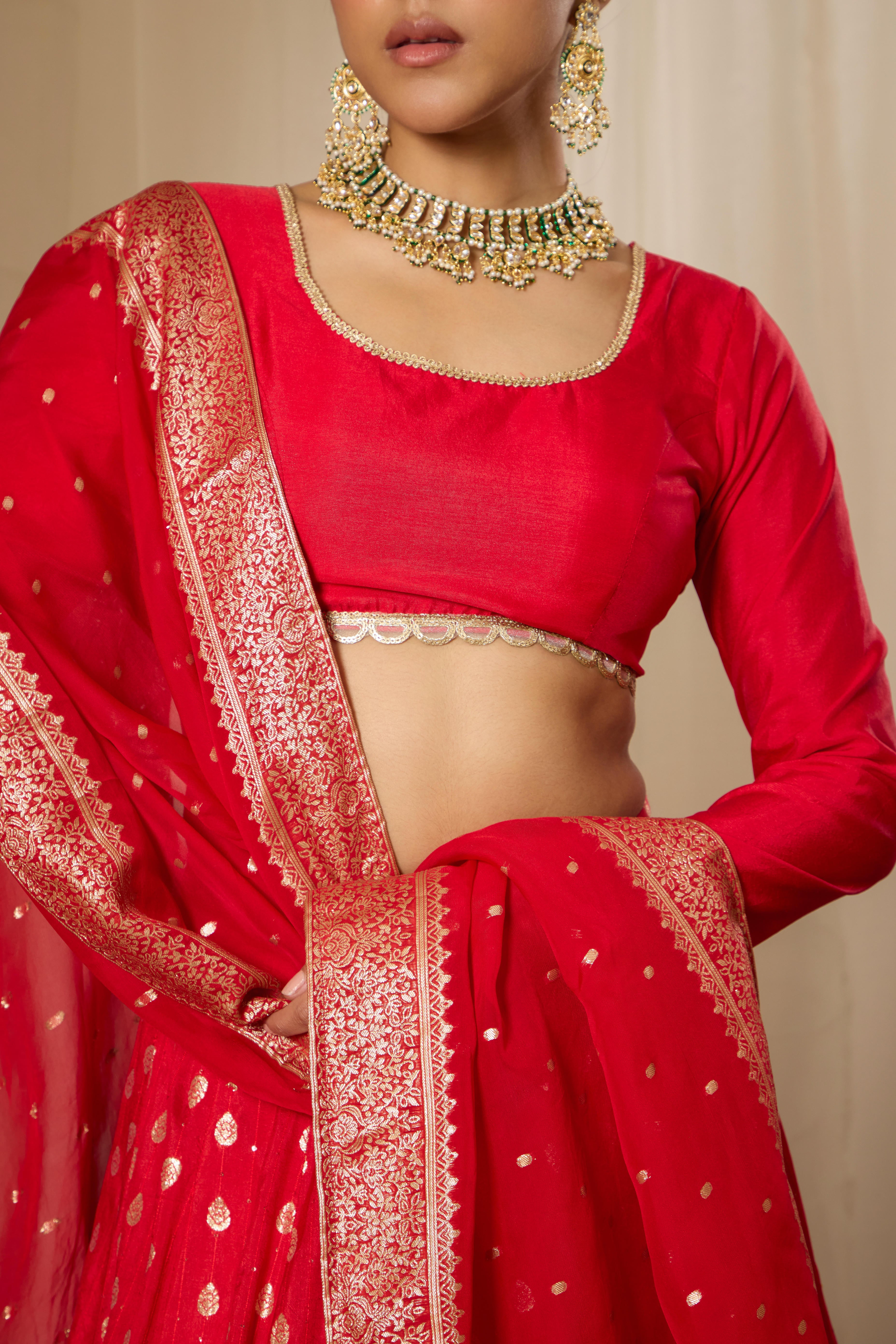 Malang Shahi Red Lehenga Set