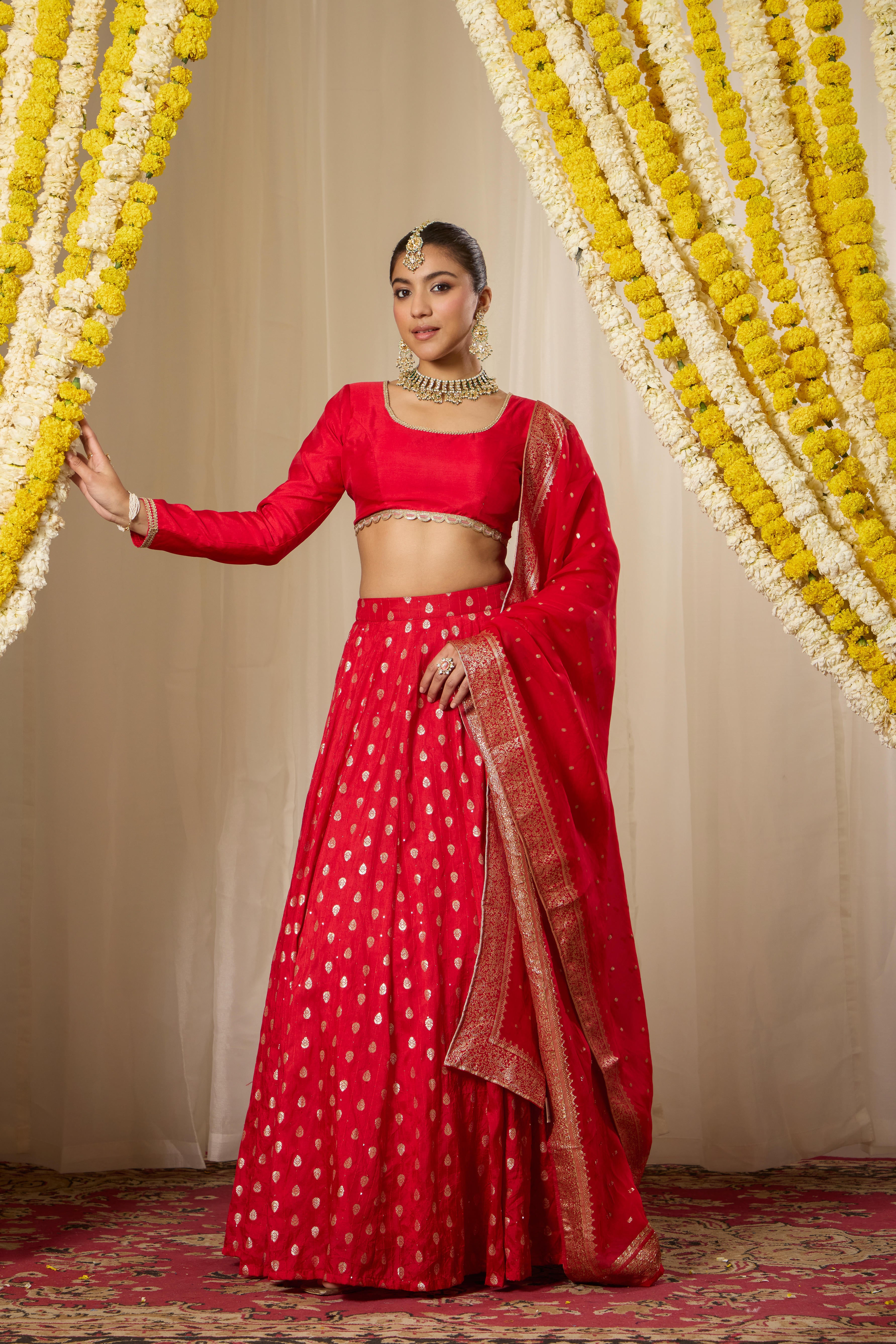 Malang Shahi Red Lehenga Set